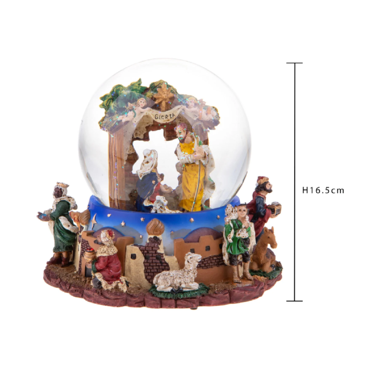Sfera carillon con natività per decorazioni natalizie cm 12x16,5h - MondoViro
