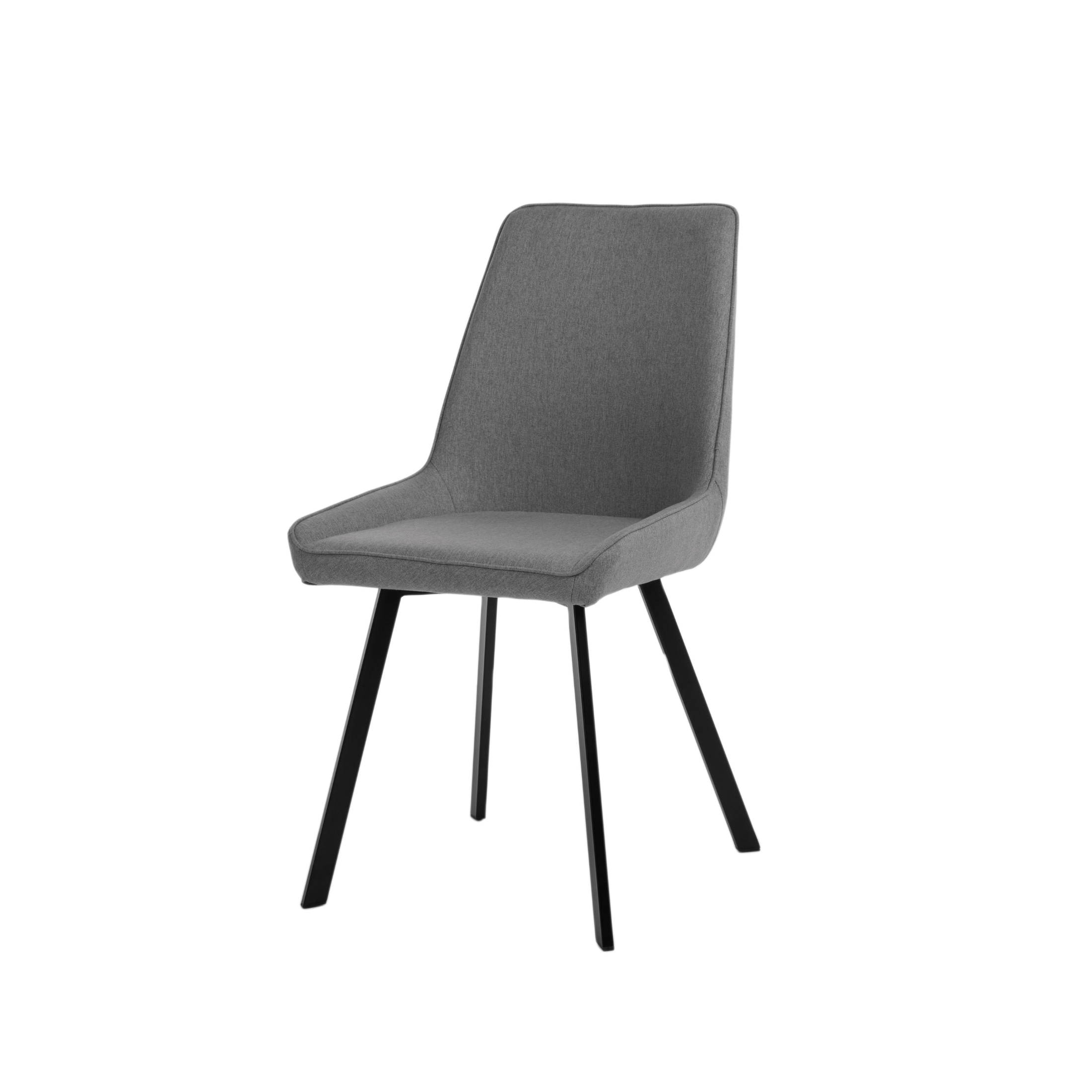 Set di sedie moderne in tessuto da soggiorno "Woody" con gambe in metallo cm 46x57 80h