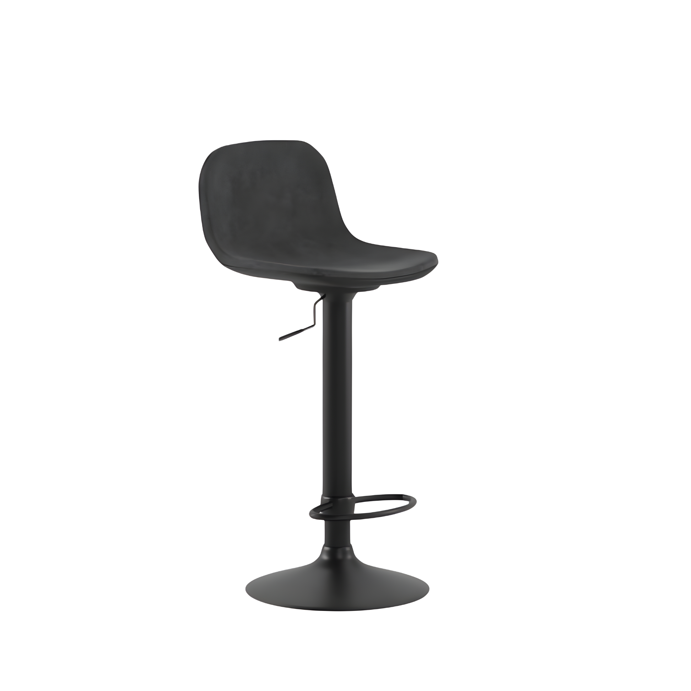 Set di sgabelli alti "Woody" in tessuto con elevazione a gas e poggiapiedi cm 45x39 86h