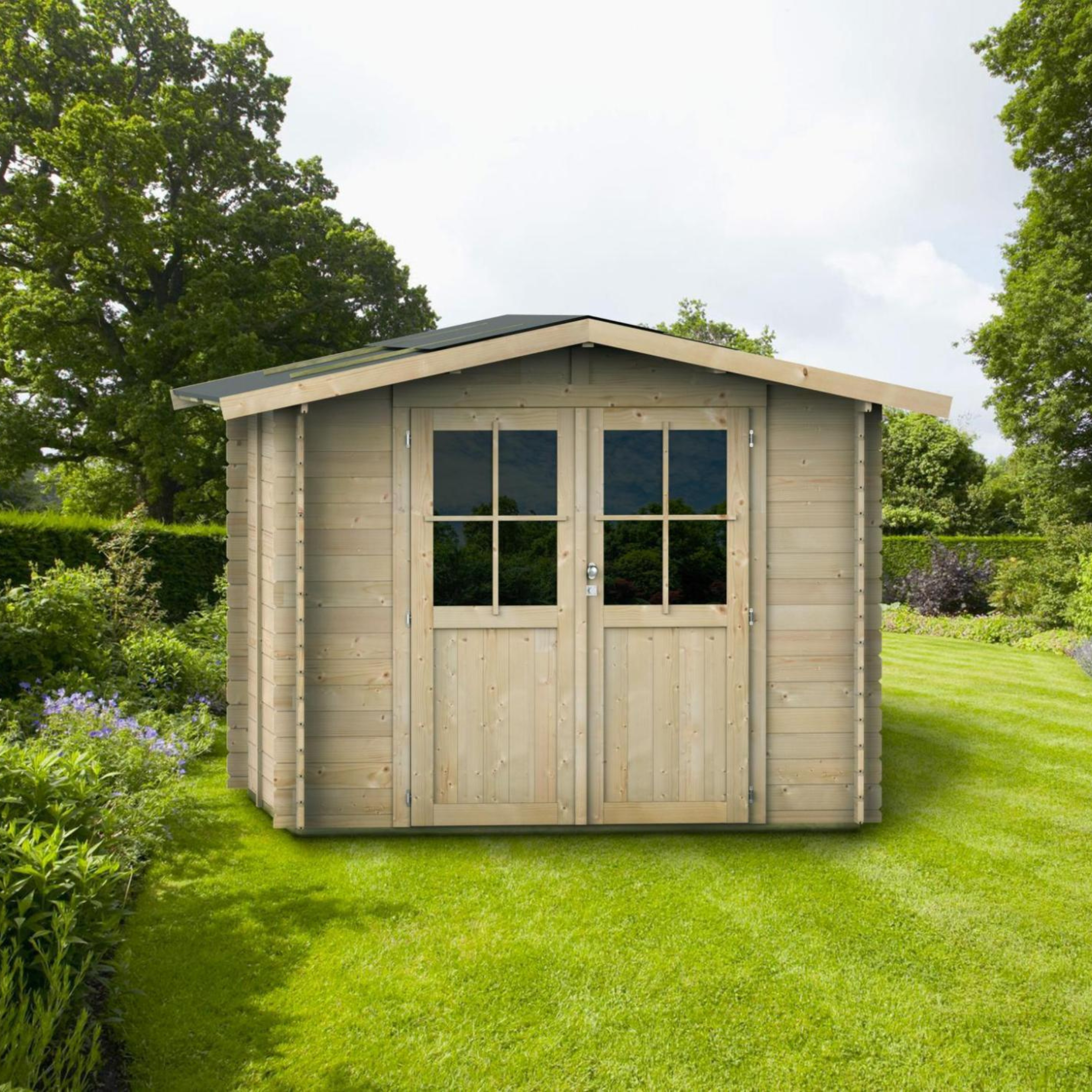 Casetta in legno da giardino "Opera" cm 250x250 207h porta doppia finestrata