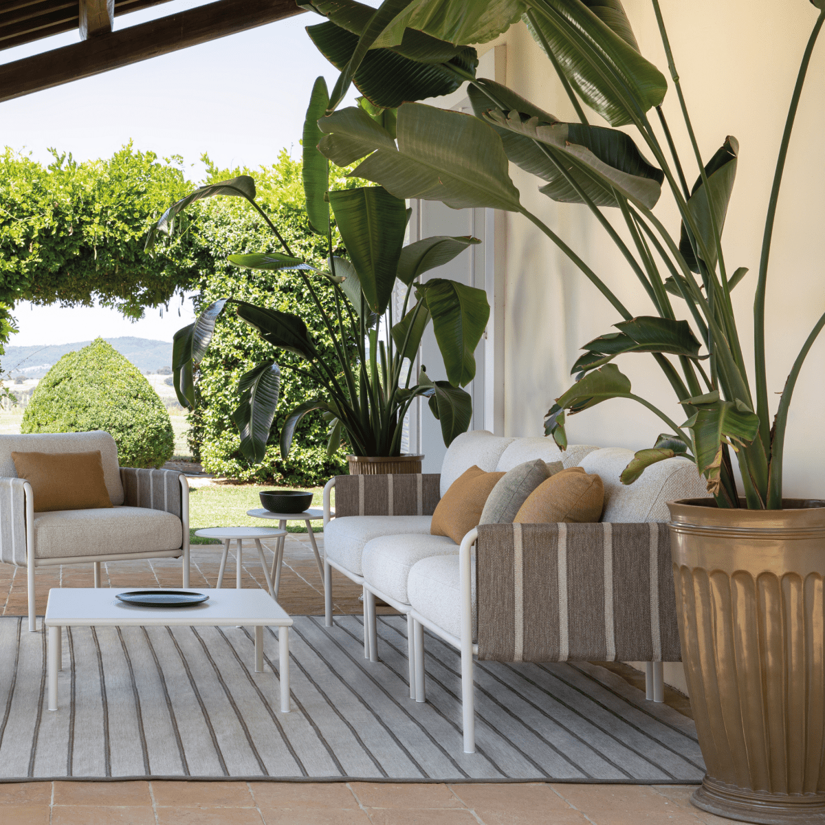 Cuscino bracciolo per sedute "Hamptons" in tessuto sfoderabile cm 50x23 36h - MondoViro