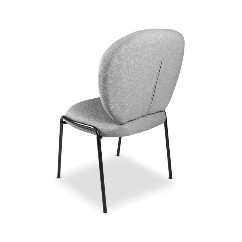 Set di sedie da pranzo "Sirio" imbottite in tessuto Teddy con gambe in metallo nere cm 53x39 94h