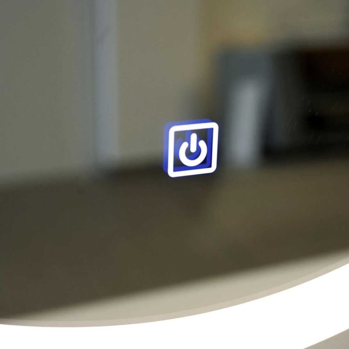 Specchio a led rotondo "Oakland" retroilluminato con cornice e laccio nero cm 60x60 - MondoViro