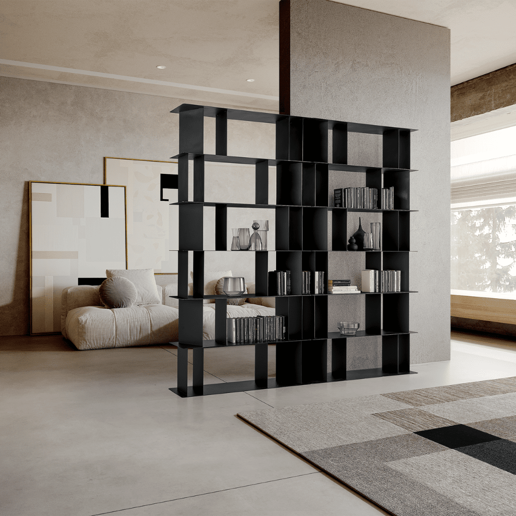 Libreria da tre ripiani "Bert" versatile e componibile in metallo cm 130x40 85h - MondoViro