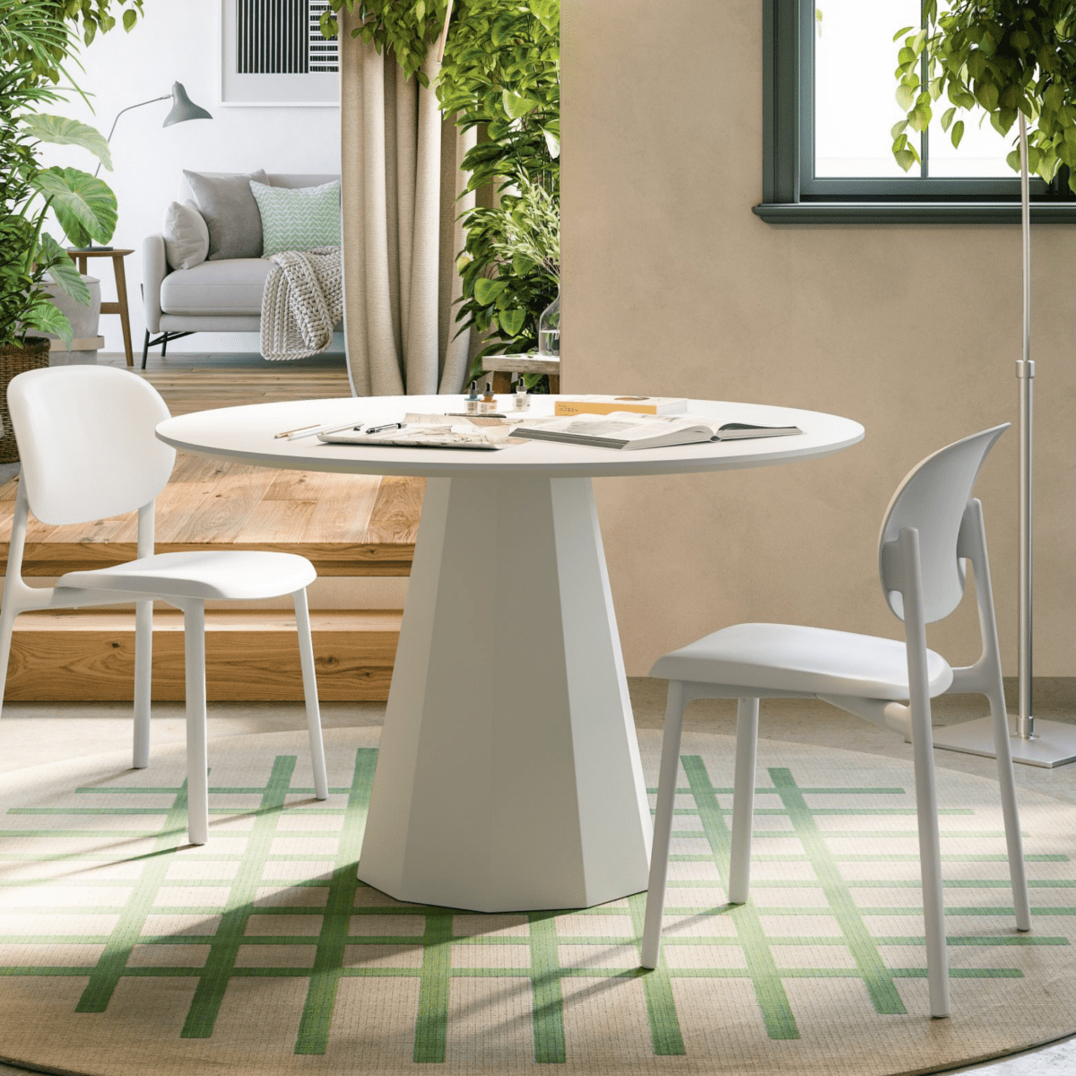 Set di sedie moderne "Fiora" da soggiorno in polipropilene cm 48x53 82h - MondoViro