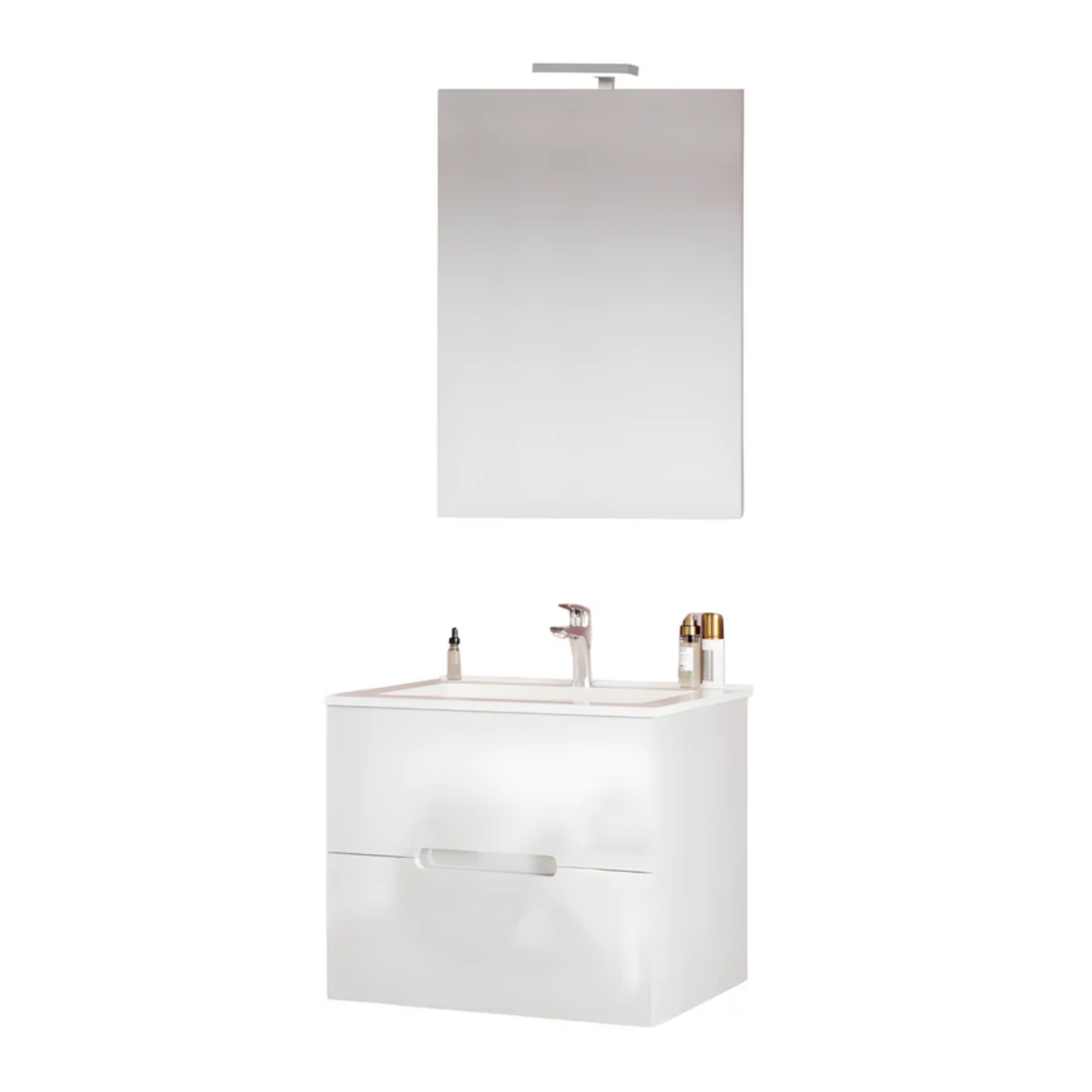 Mobile da bagno "Rhovan" con base, lavabo e specchio LED