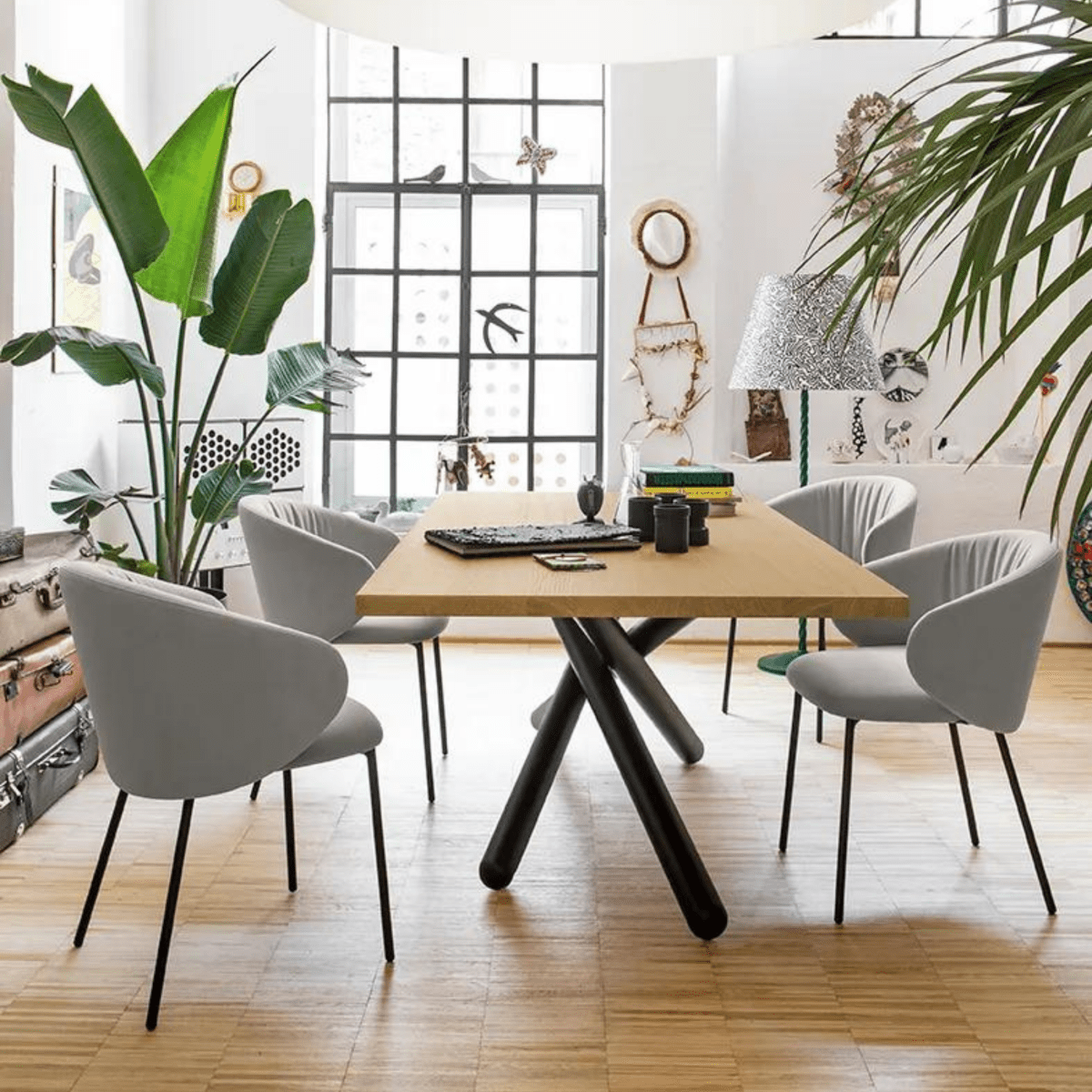 Set di sedie da soggiorno "Tuka Soft" con seduta e schienale imbottiti cm 56x57 77h - MondoViro