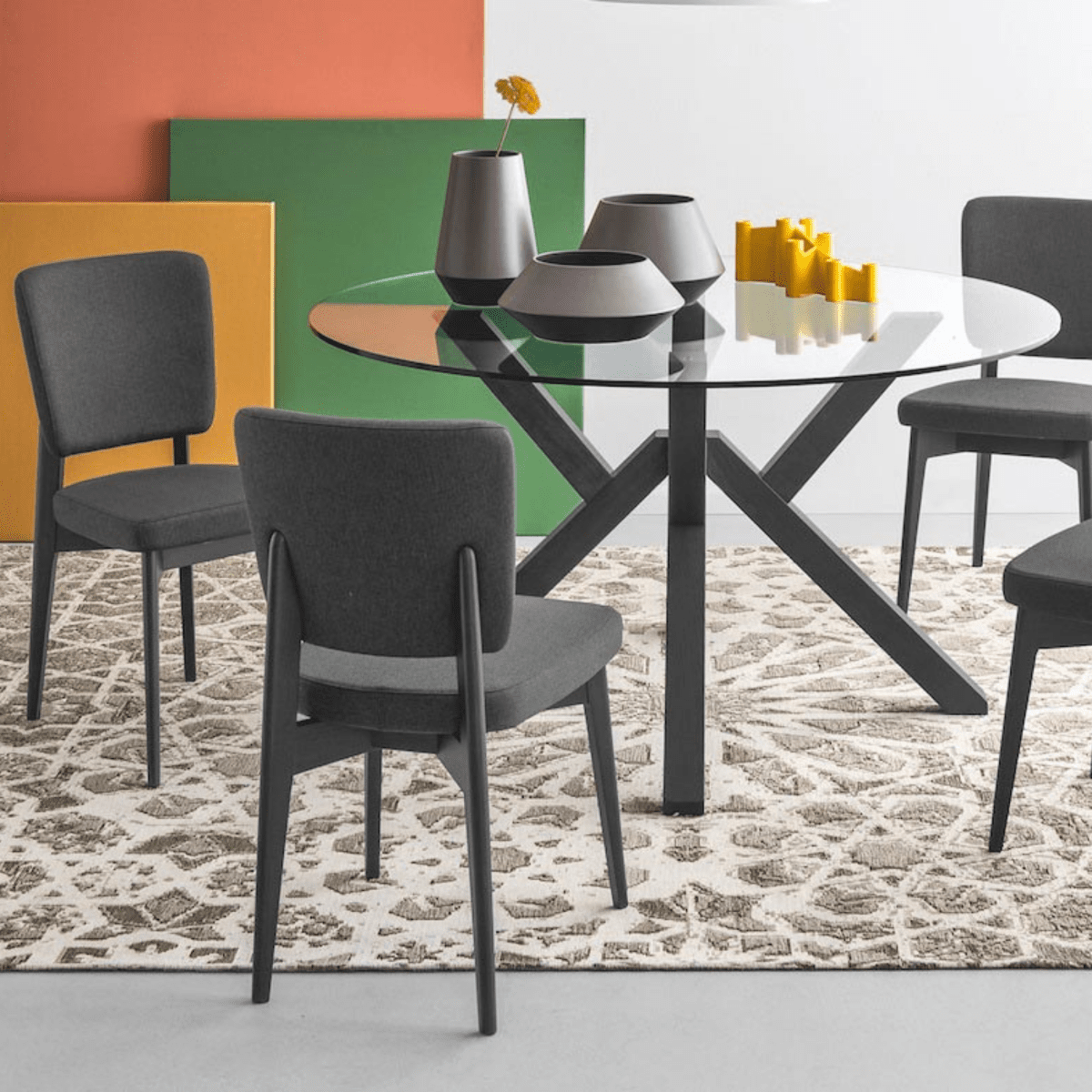 Set di sedie da soggiorno "Escudo" struttura in legno di faggio massello cm 45x53 85h - MondoViro