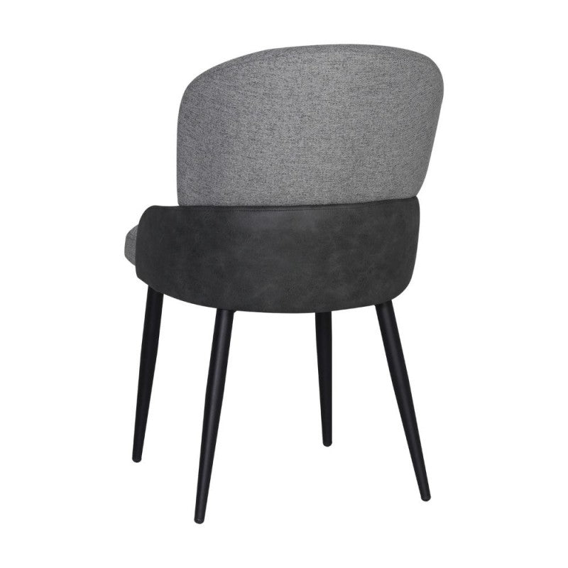 Set di sedie da pranzo "Simo" imbottite in tessuto ed ecopelle con gambe in metallo cm 52x60 87h