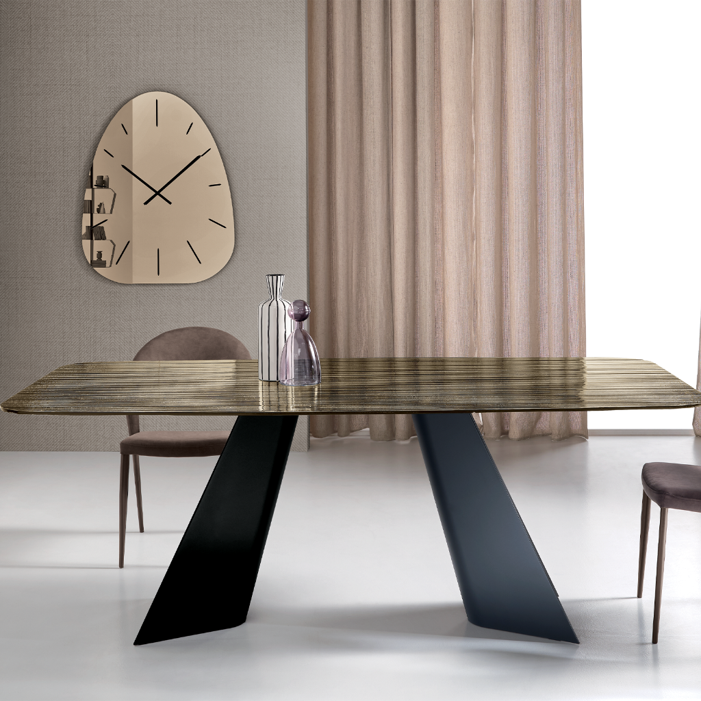 Orologio da parete "Reflexa" in vetro specchiato con numeri incisi a laser cm 80x100h - MondoViro