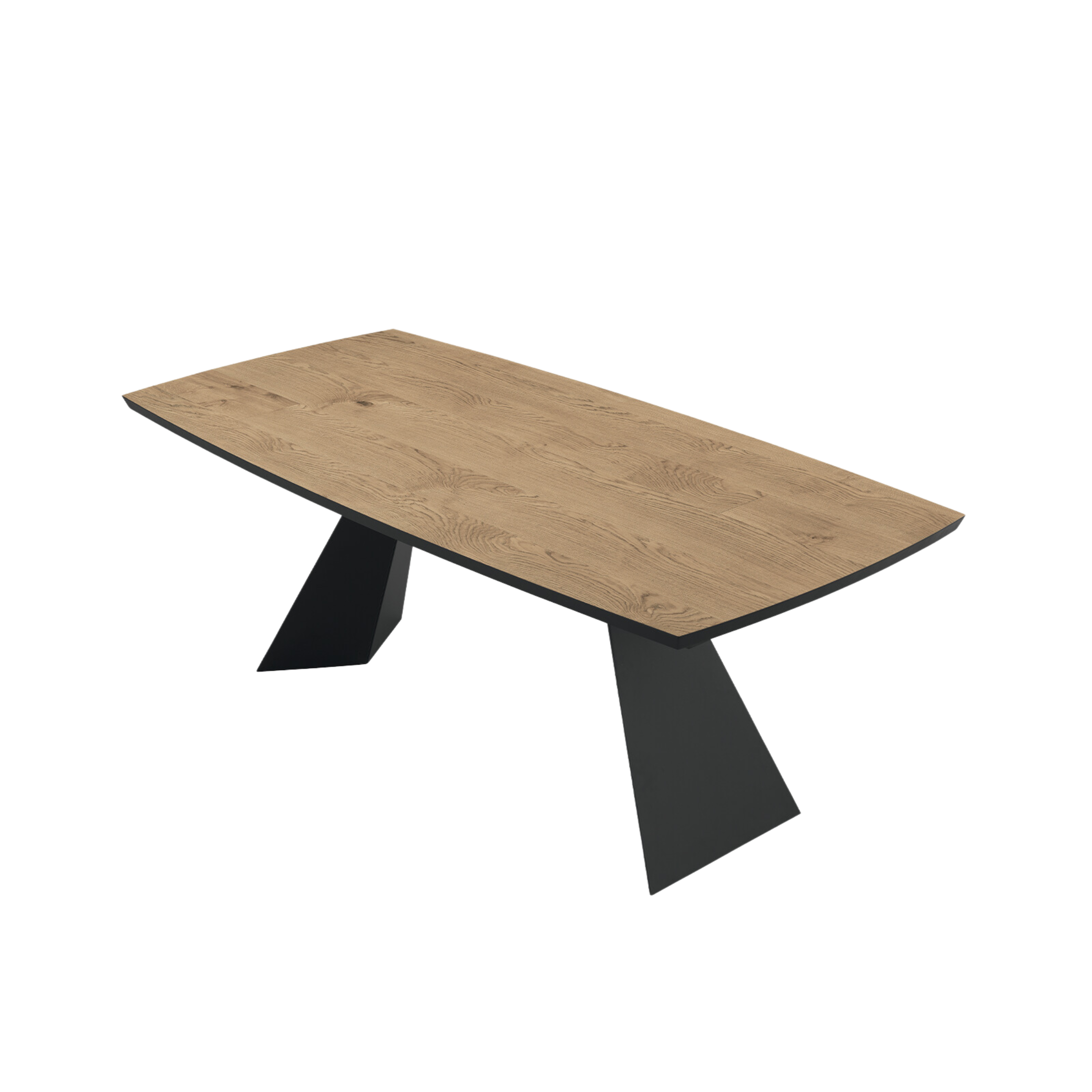 Tavolo allungabile moderno "Nora" con base in metallo e piano in rovere