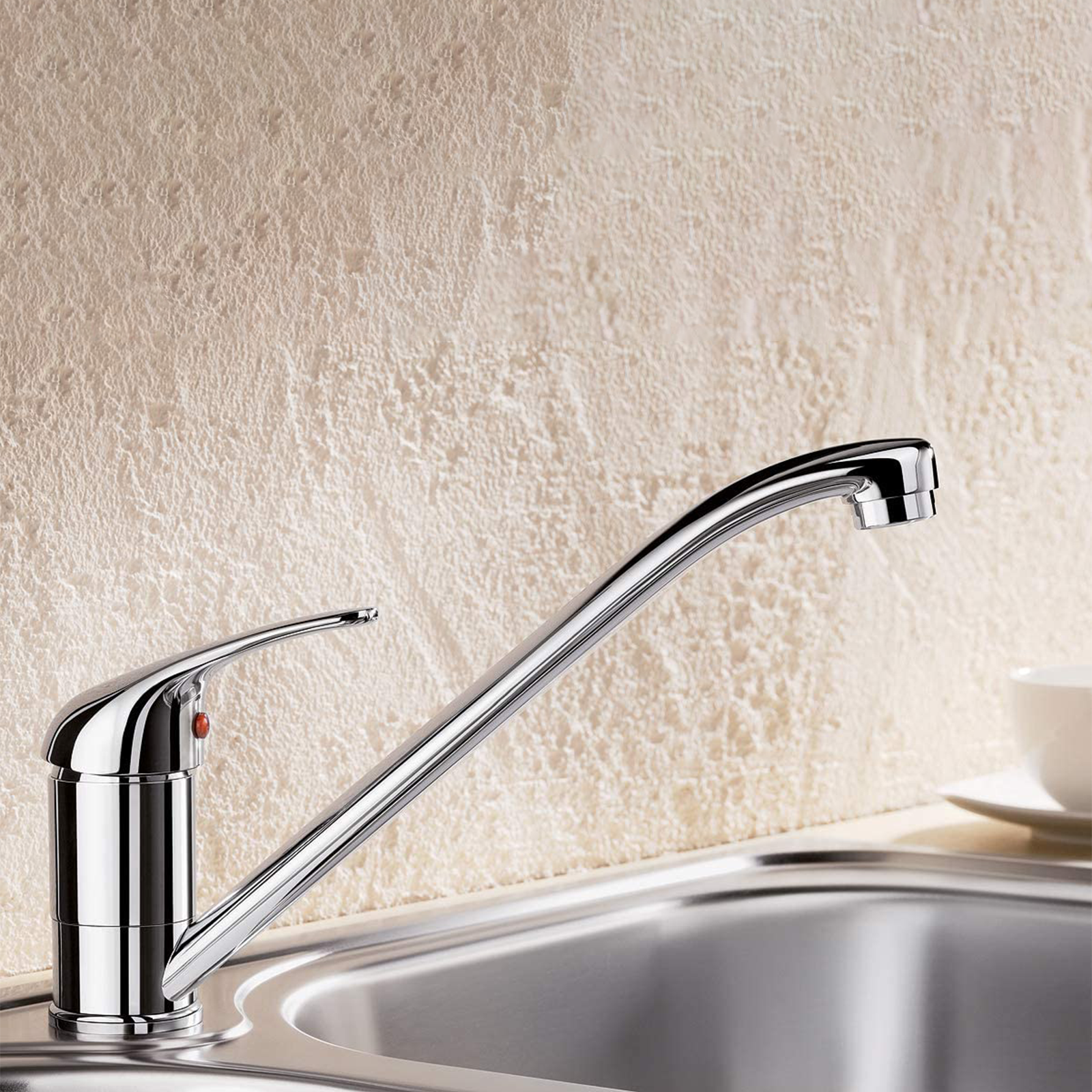 Miscelatore per lavello "Euro" in ottone cromato con cartuccia ø 40 mm