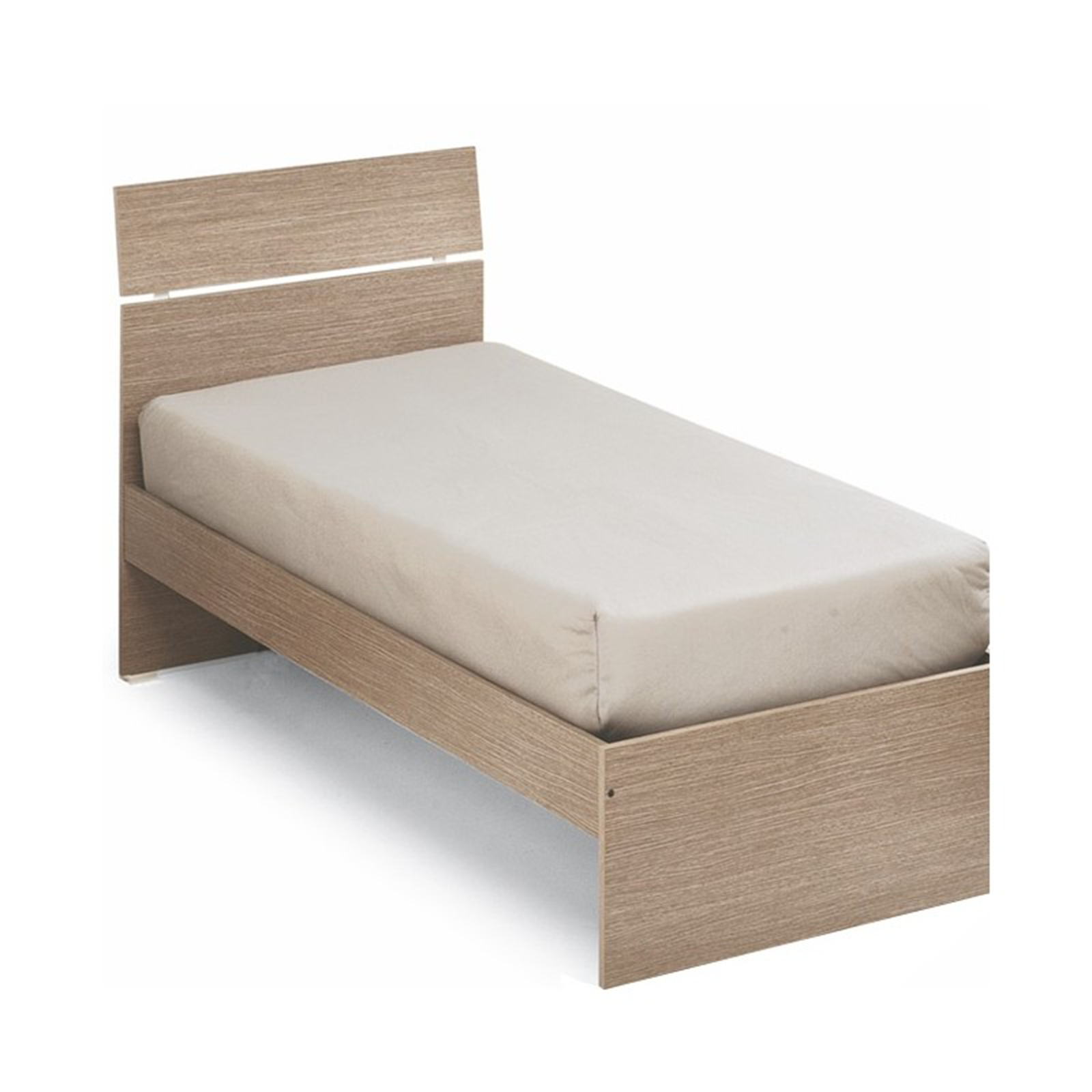 Letto singolo ad 1 piazza in legno olmo "Modern" cm 200x85 98h