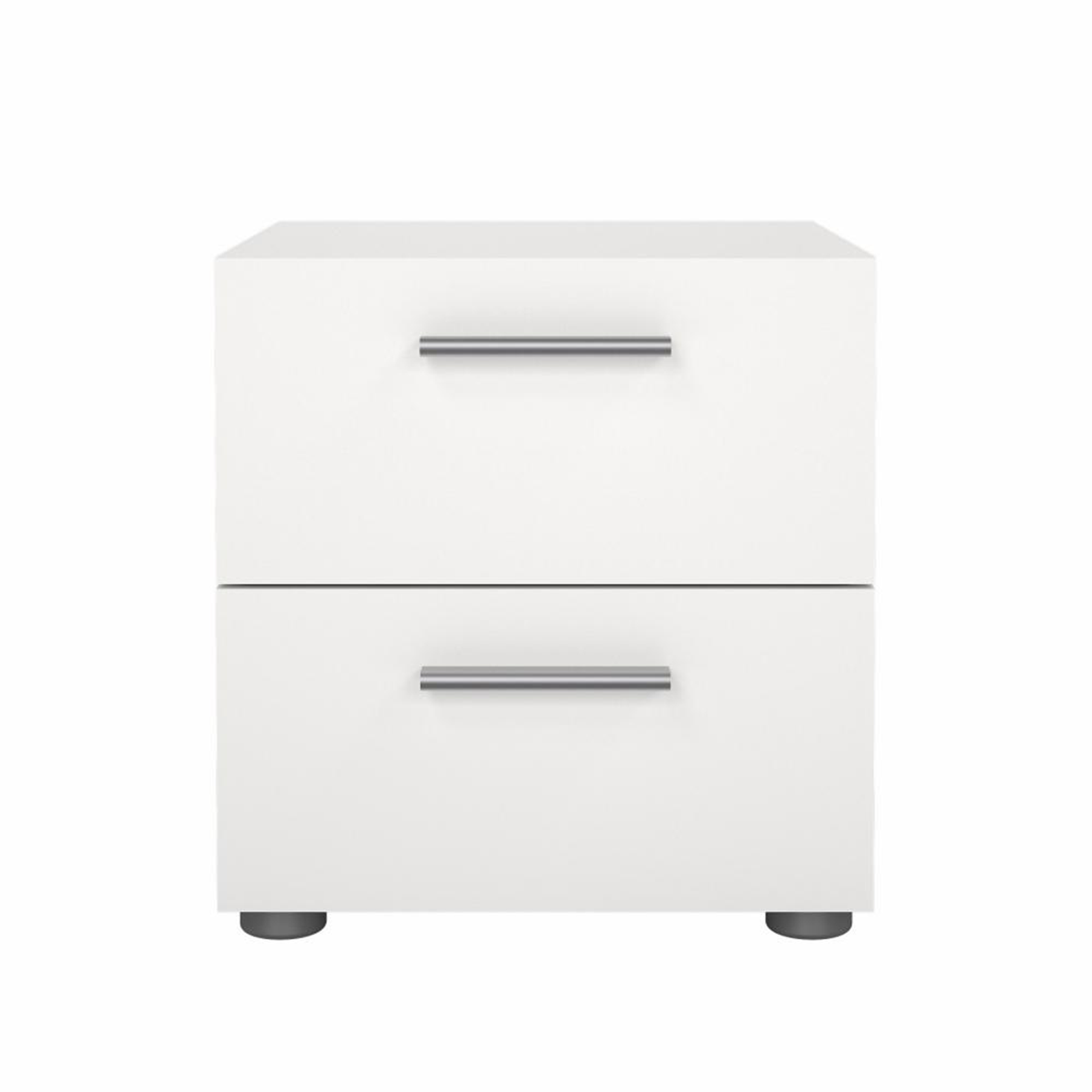 Comodino moderno in legno "Pepe" mobile da letto con 2 cassetti cm 40x40 42h