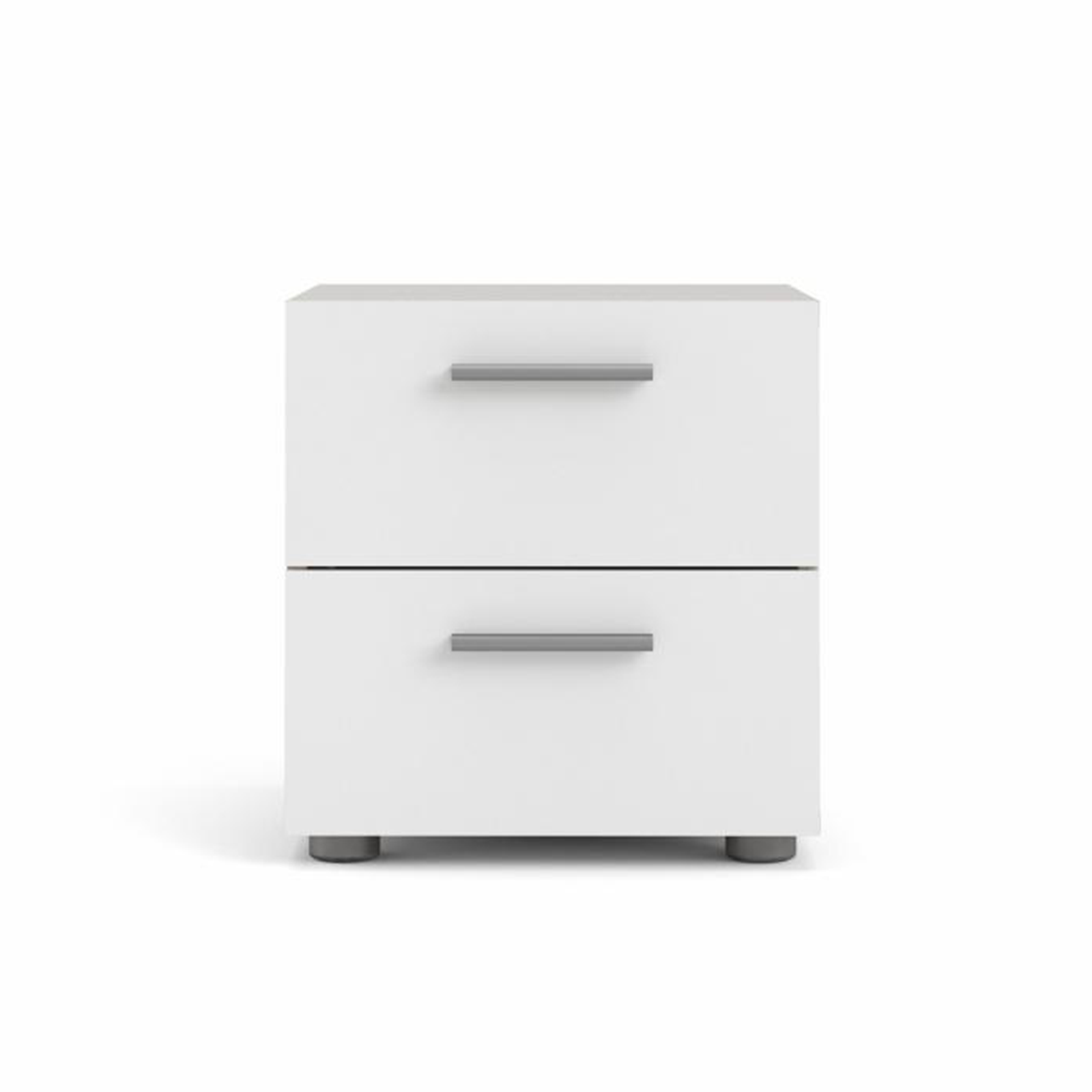 Comodino moderno in legno "Pepe" mobile da letto con 2 cassetti cm 40x40 42h