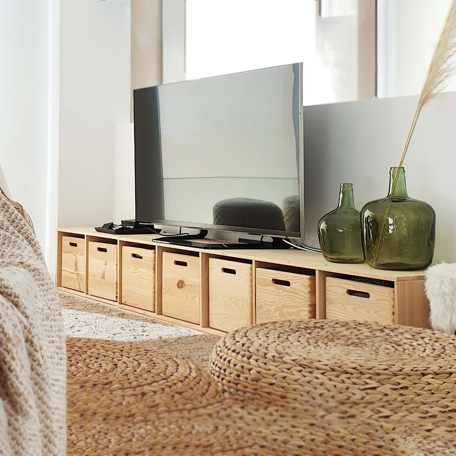 Libreria componibile in legno "Cubo" scaffale modulare da muro con vani a giorno