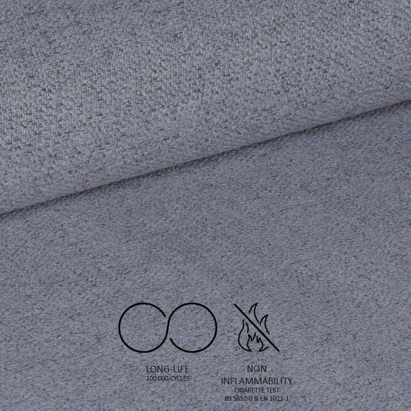 Set di sedie da pranzo "Vika" imbottite in tessuto con gambe in metallo nere cm 48x58 90h