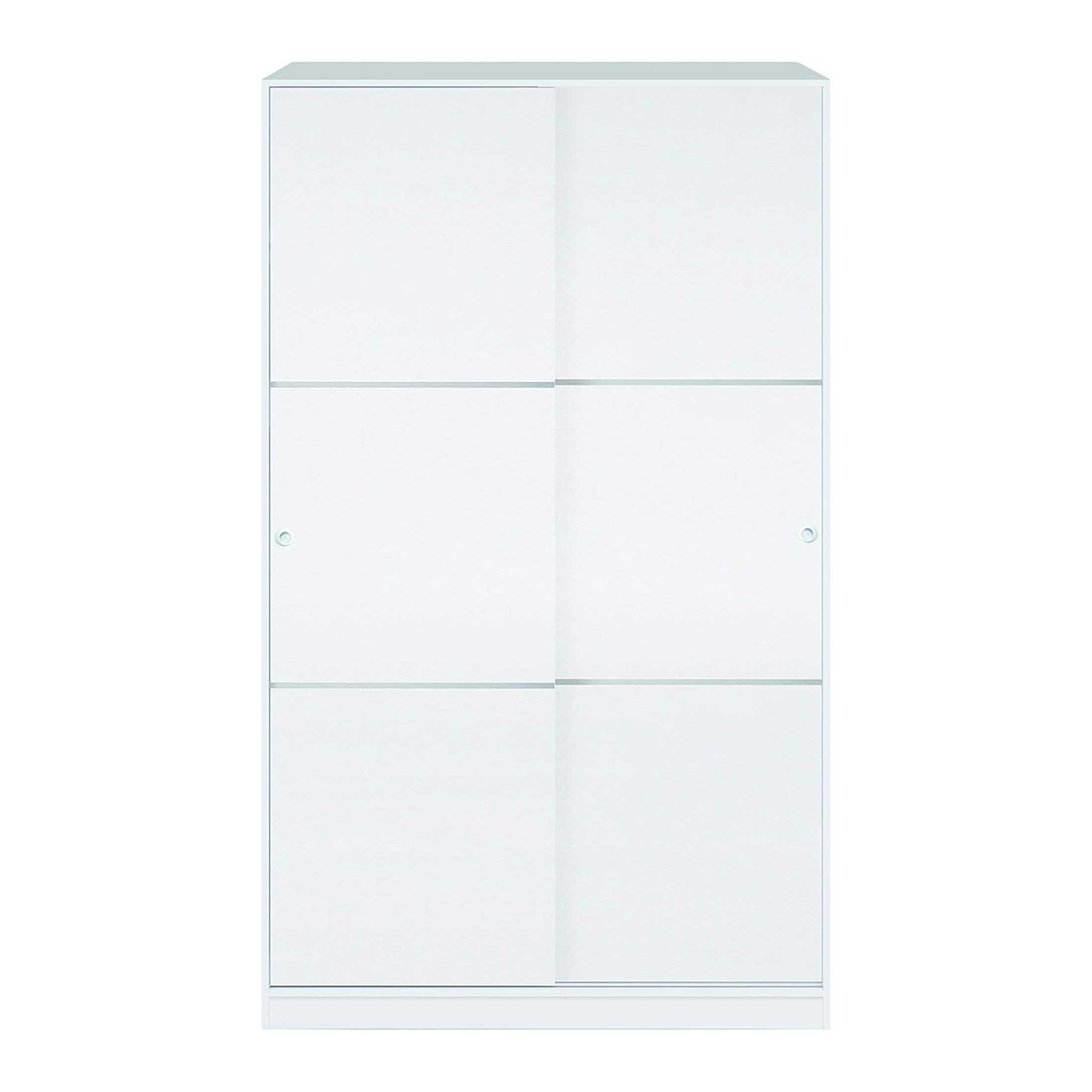 Armadio in legno bianco a 2 ante scorrevoli con 3 ripiani cm 120x50 200h