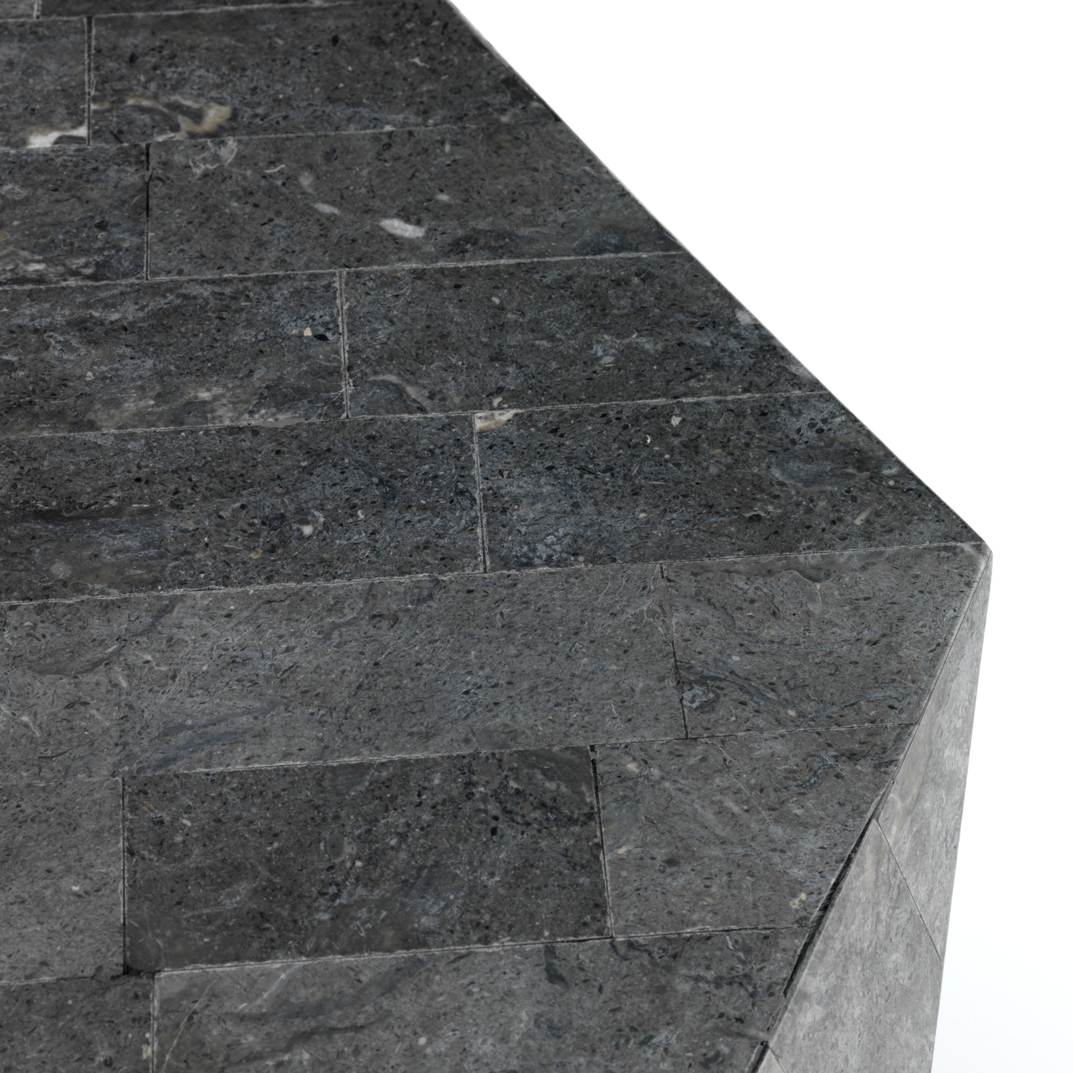 Tavolino basso in pietra fossile "Florenz" da caffè