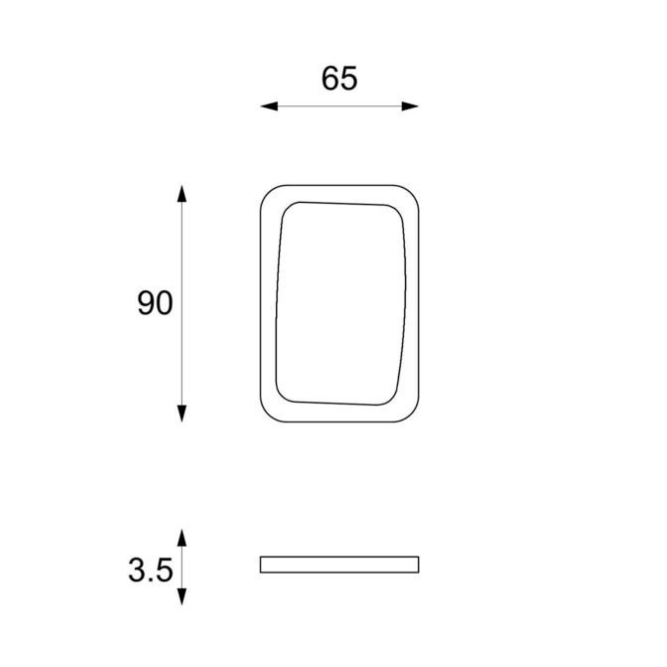 Specchio da parete "Oled" cornice in pietra fossile cm 65x3,5 90h
