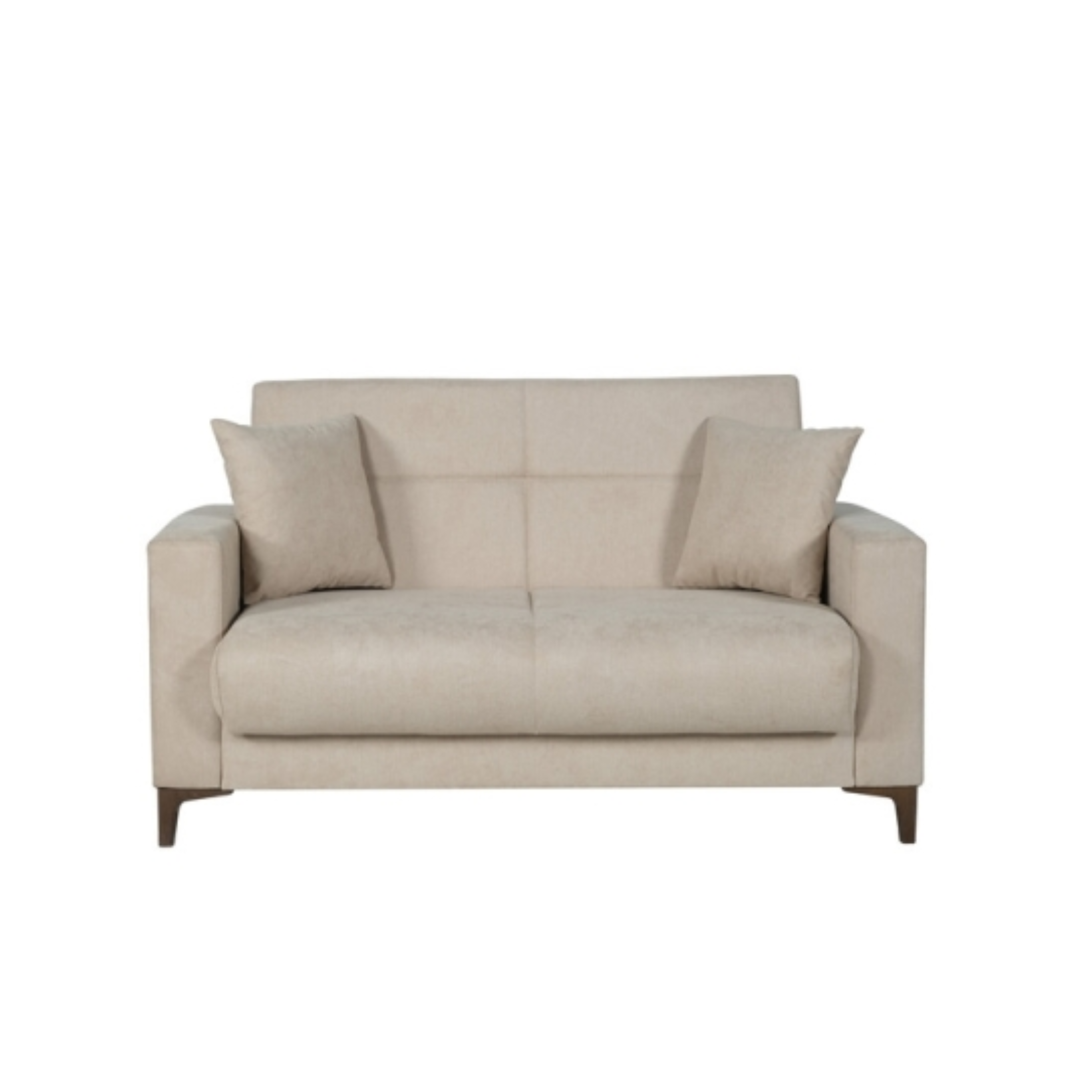 Divano con cassettone contenitore "Bravo Bacos" in tessuto con due cuscini