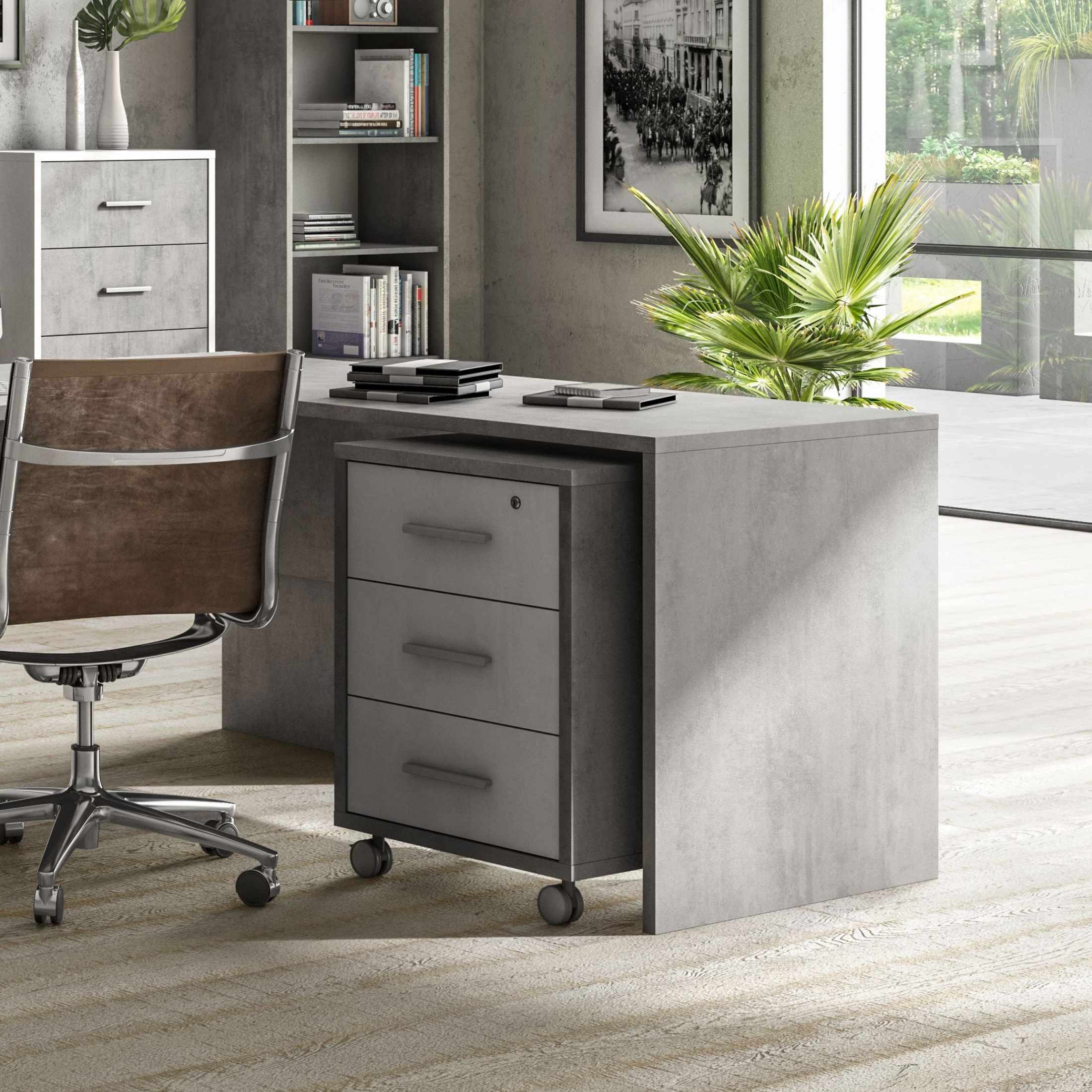 Scrivania angolare in legno "Ambra" moderna per studio cm 160x150 76h