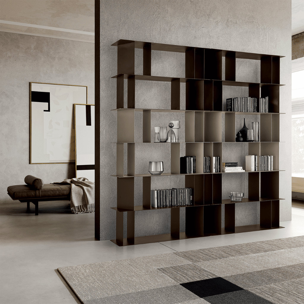 Libreria da tre ripiani "Bert" versatile e componibile in metallo cm 130x40 85h - MondoViro