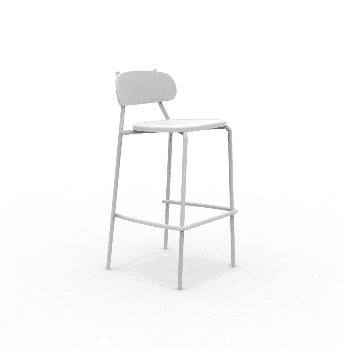 Set di sgabelli da giardino "Fox" impilabili in metallo verniciato cm 48x50 98h - MondoViro