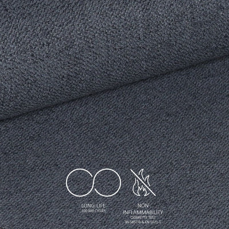 Set di sedie da pranzo girevoli "Piyan" imbottite in tessuto grigio scuro cm 55x58 80h