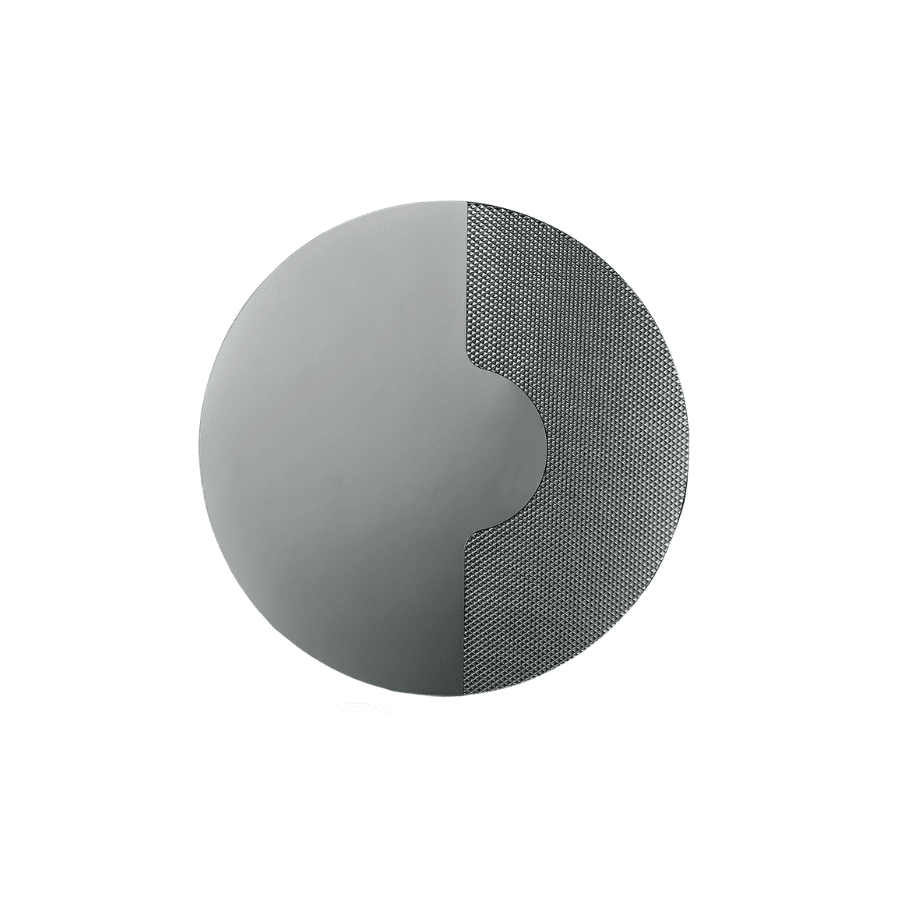 Specchio da parete tondo "Ilia" con inserto a rete per ambienti moderni - MondoViro