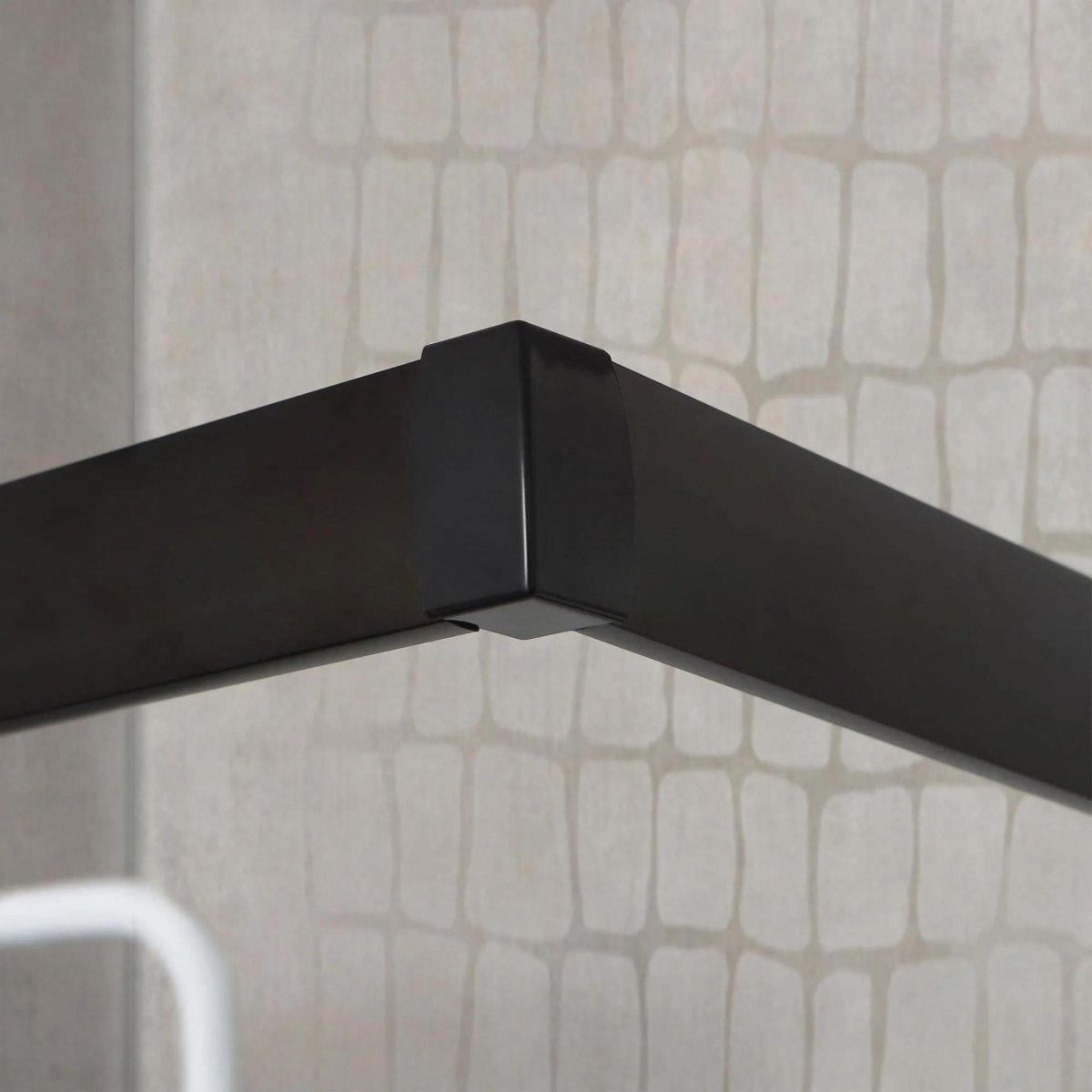 Box doccia quadrato "Cielo" in vetro trasparente con profilo nero opaco h 190 cm - MondoViro