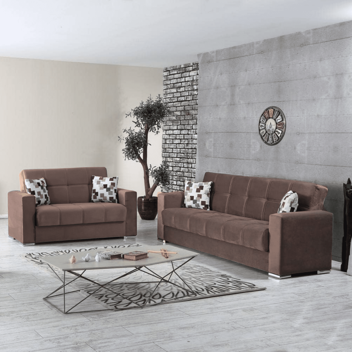 Divano 2 posti contenitore "Alba" in tessuto con piedi cromati cm 158x85 92h - MondoViro