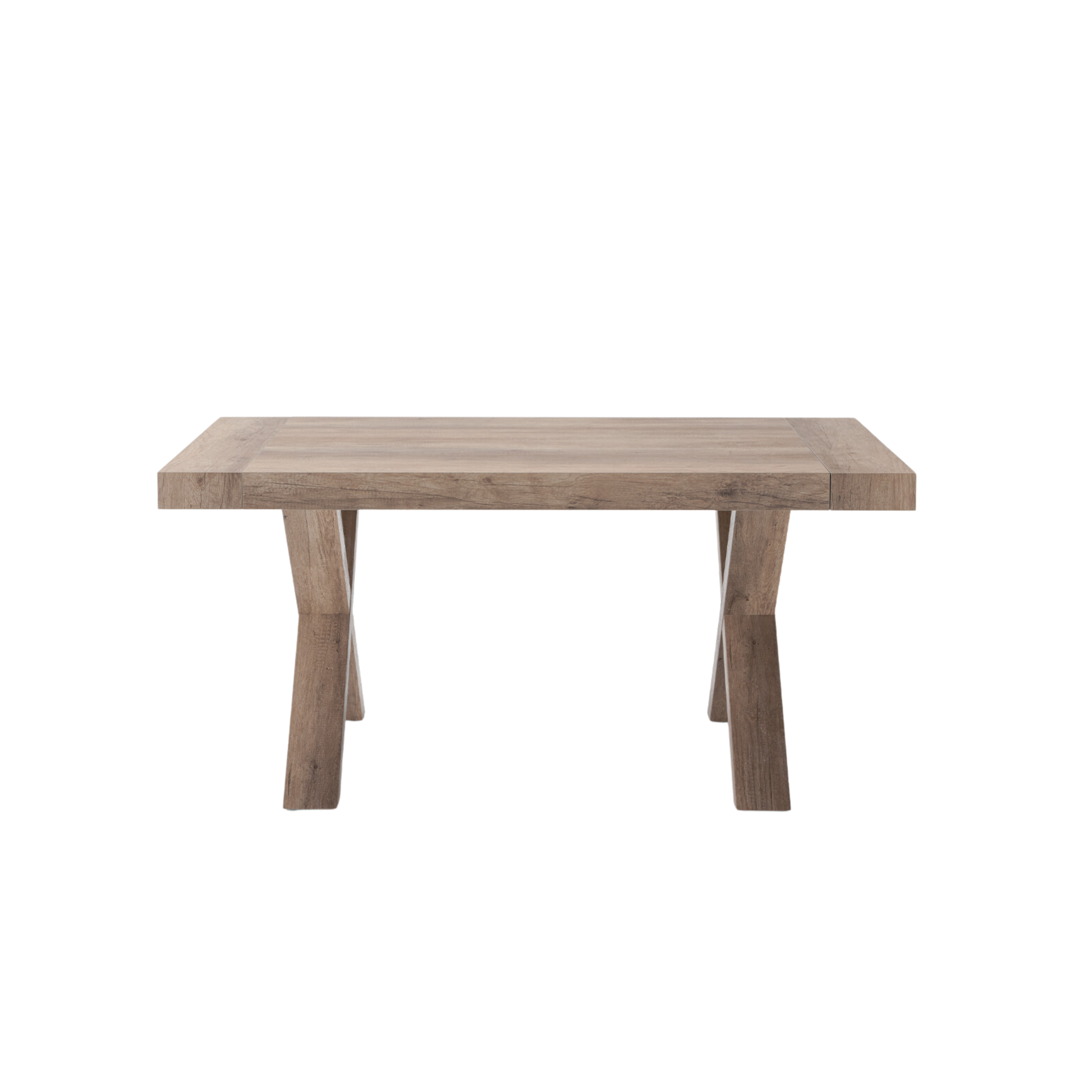 Tavolo allungabile da pranzo "Barton" con allunghe in laminato effetto legno cm 160/260x90 76h
