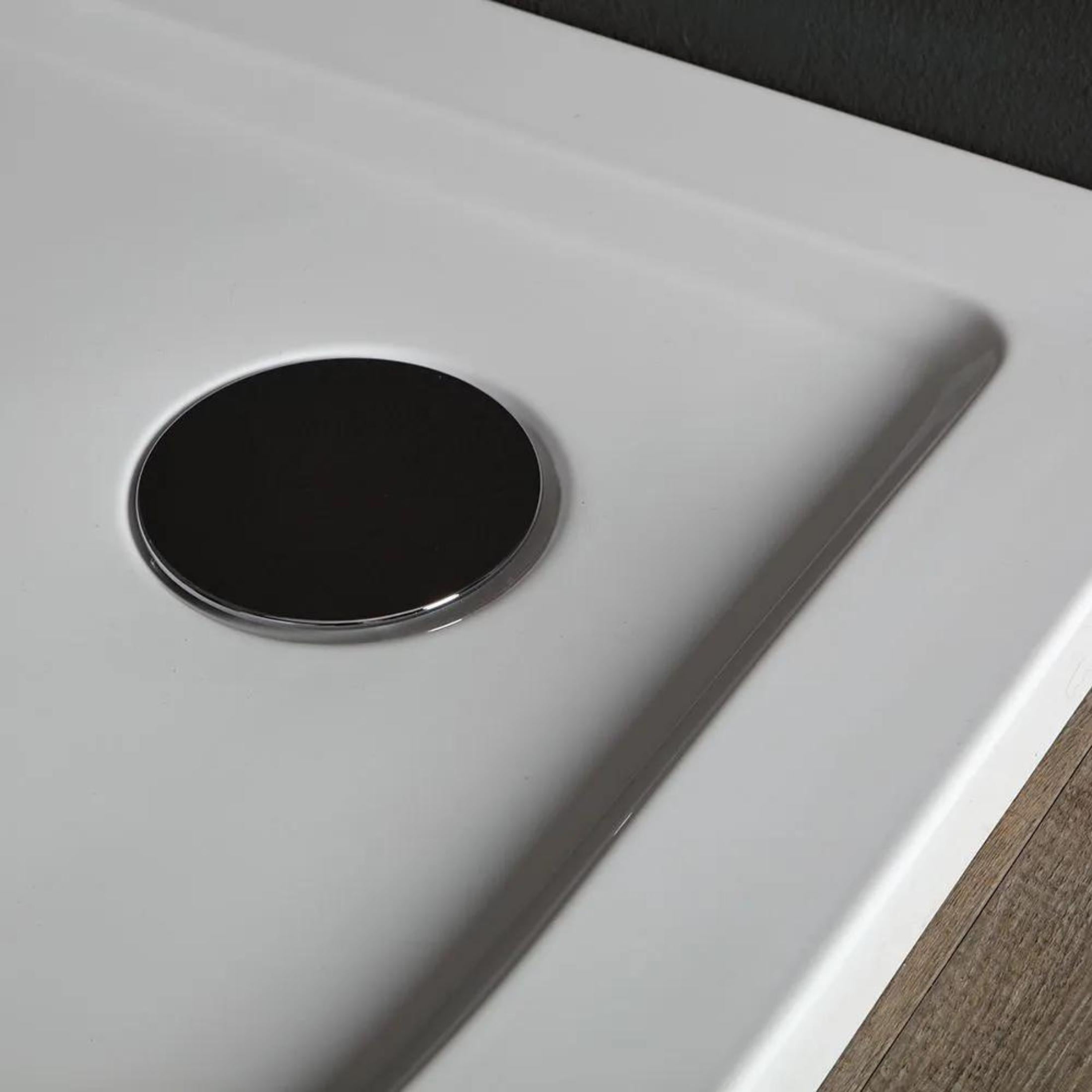 Piatto doccia angolare semicircolare "Aosta" sottile in acrilico e ABS