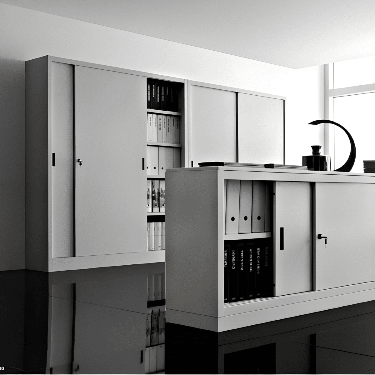 Armadio da ufficio a 2 ante battenti "Ars" in metallo con ripiani regolabili cm 100x45 200h - MondoViro