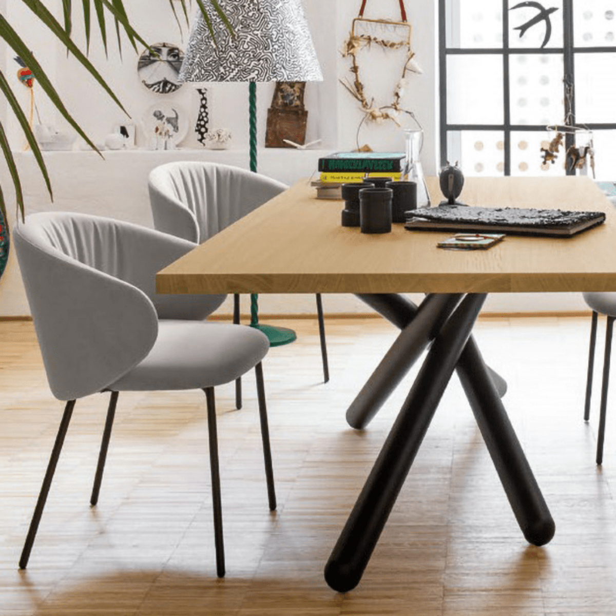 Set di sedie da soggiorno "Tuka Soft" con seduta e schienale imbottiti cm 56x57 77h - MondoViro