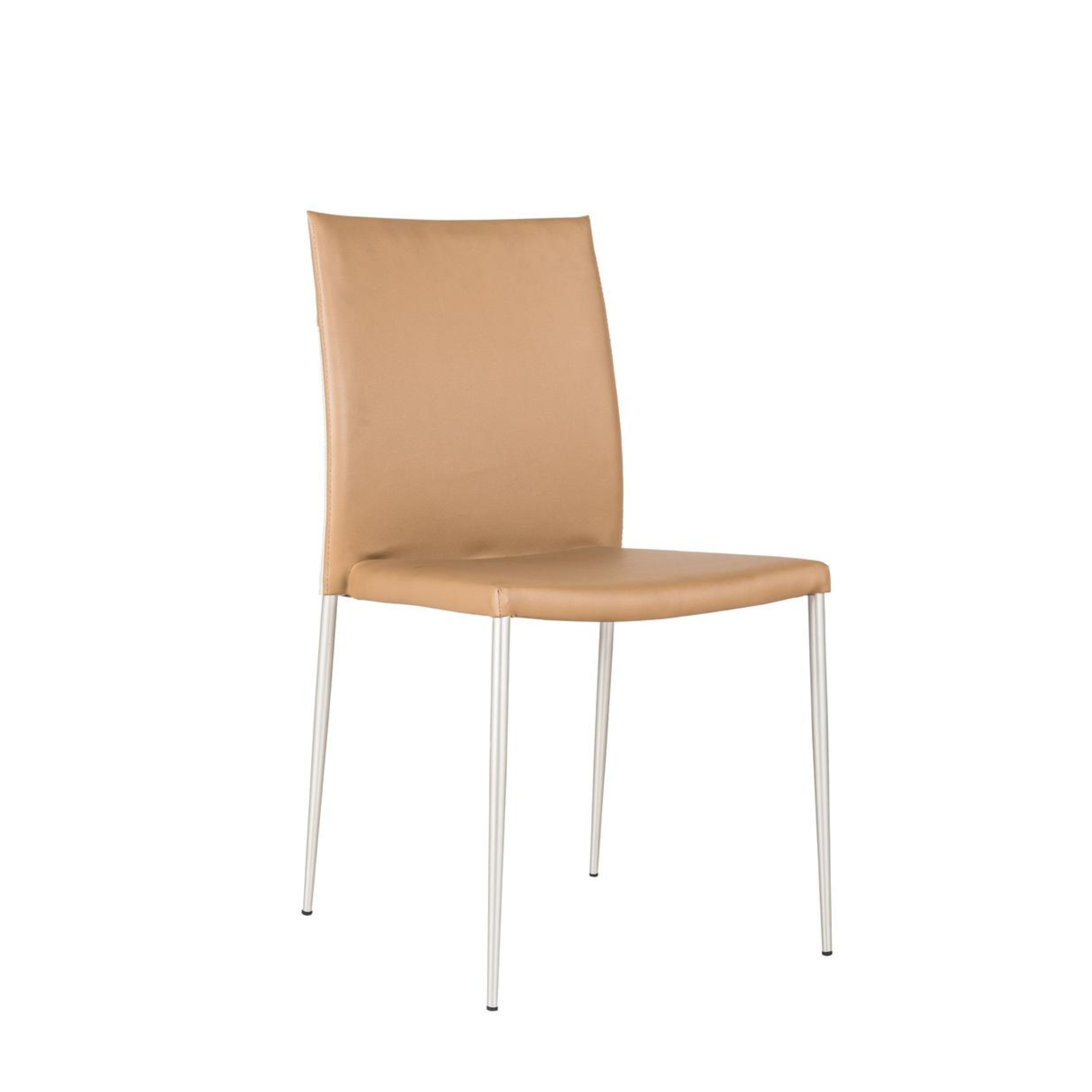 Set di sedie da pranzo imbottite in similpelle "Camelia" impilabili con gambe in metallo verniciato