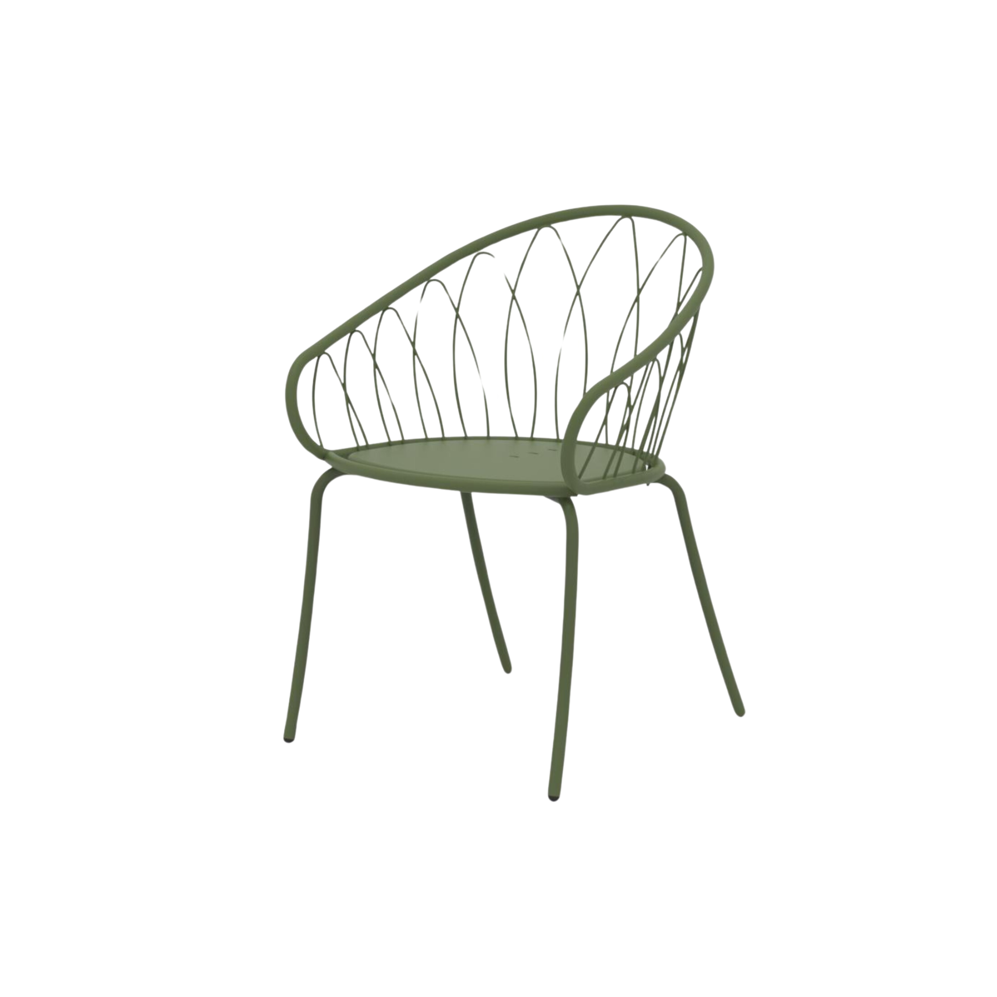 Set di sedie da giardino in metallo verniciato "Flora" impilabili cm 59x56 81h