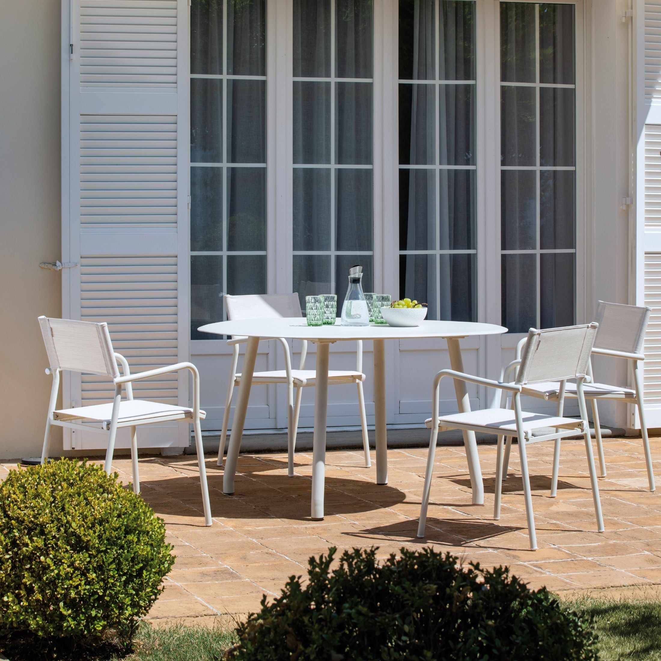 Set di sedie con seduta e schienale in telo "Emma" da giardino impilabili cm 59x56 83h