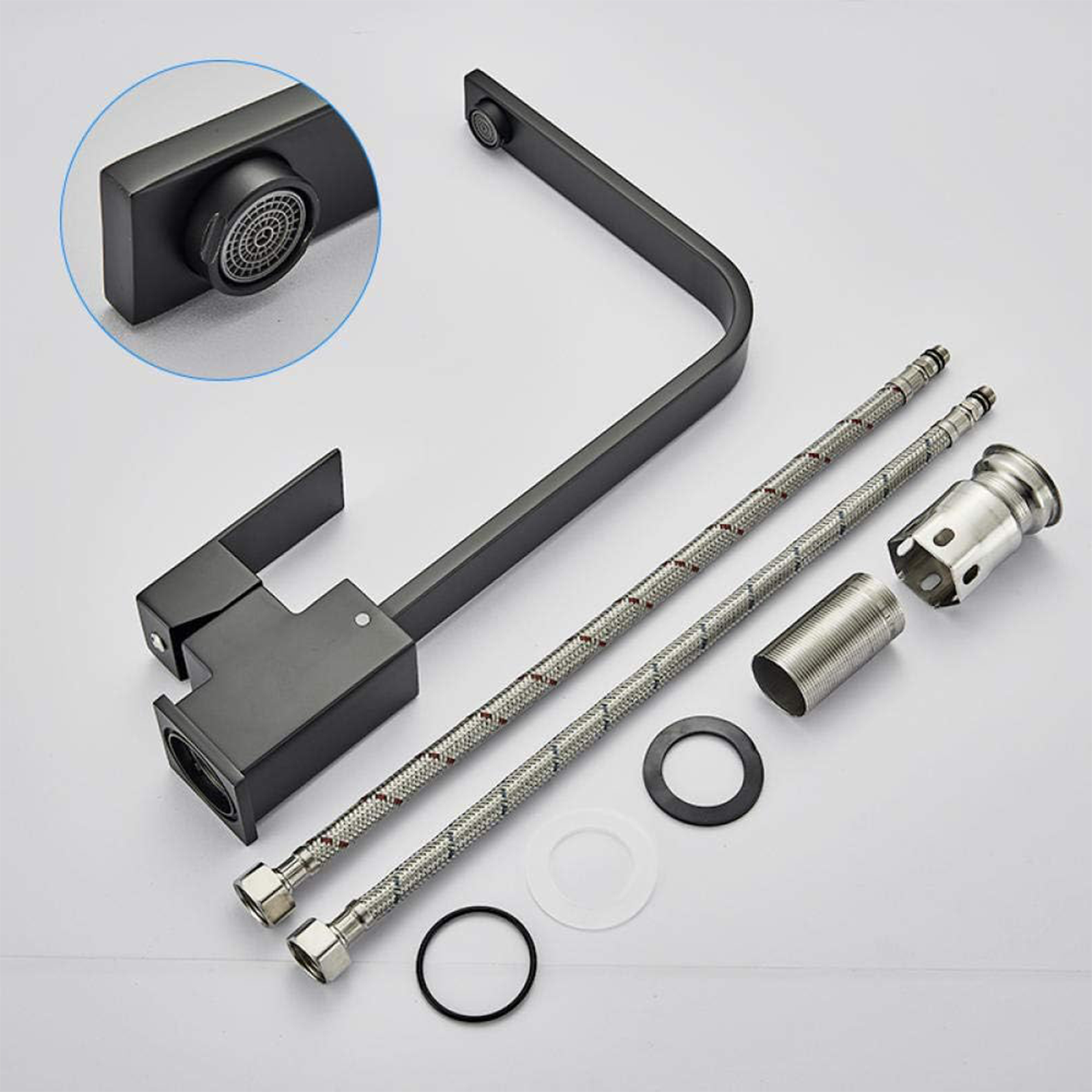 Rubinetto miscelatore "Euro" a canna alta monocomando nero opaco