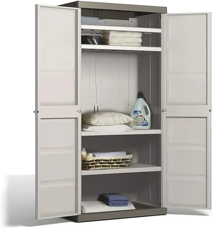 Armadio in resina antiurto da giardino "Bacas XL" con ripiani interni