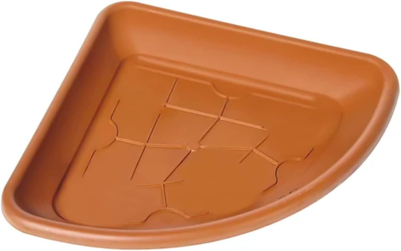 Vaso e sottovaso angolare in plastica terracotta "Girasole" per esterno