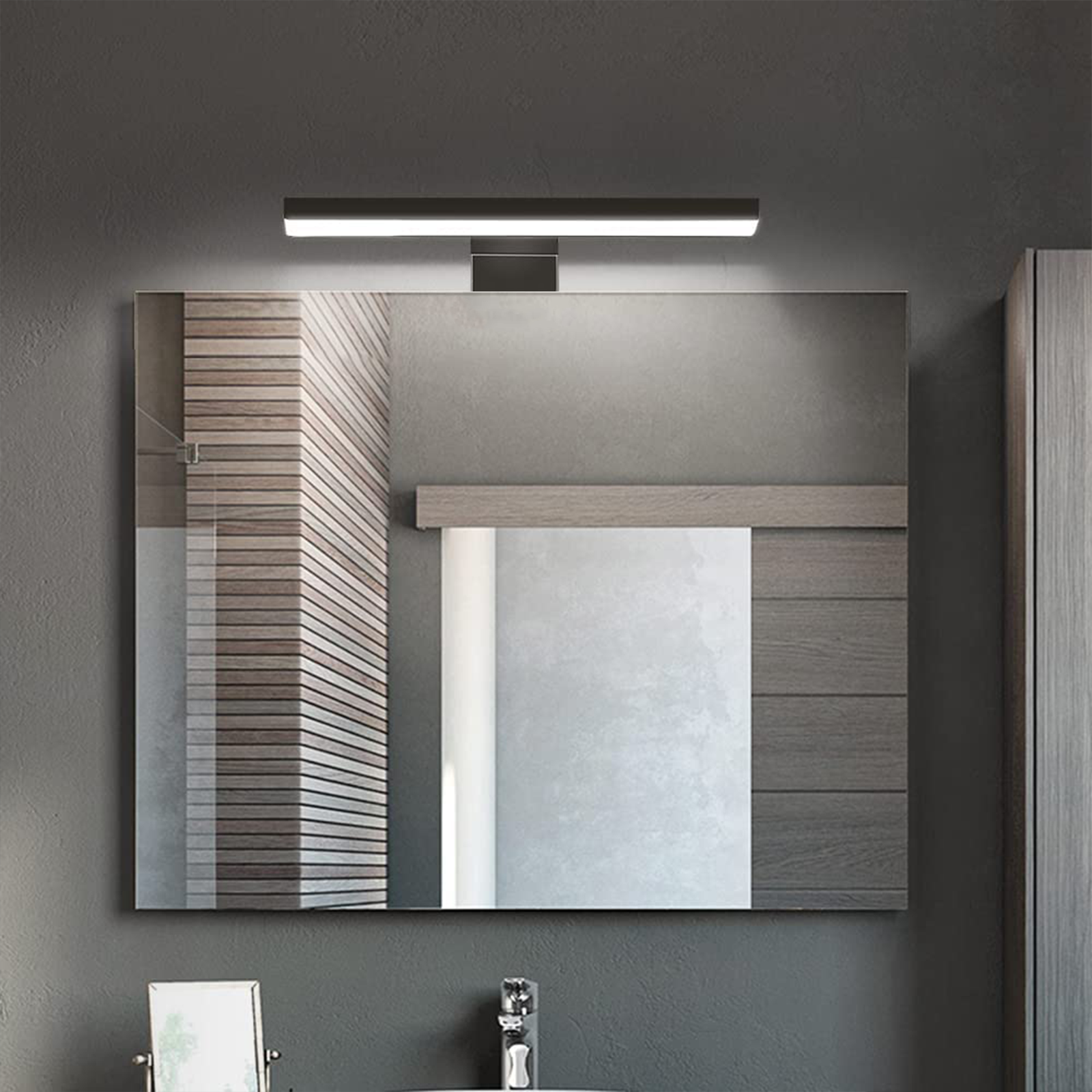 Applique led da bagno nero per cornice specchio luce faretto