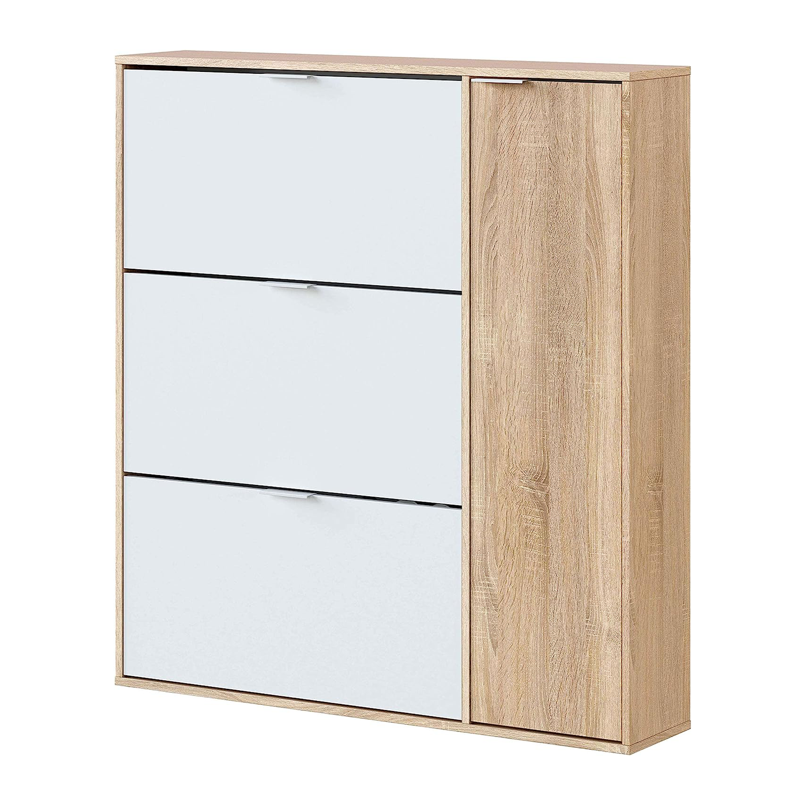 Mobile scarpiera modulare "Class" in legno con 1 anta e 3 ribalte cm 106x22 115h