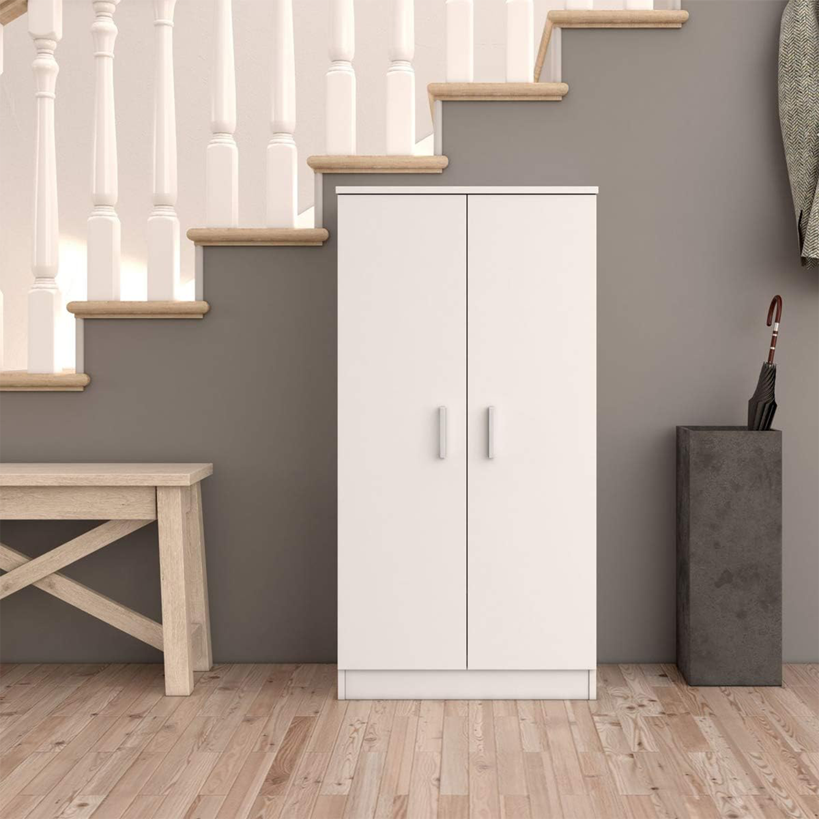 Armadio scarpiera 2 ante "Basic" in legno canadian con 6 ripiani cm 55x36 108h