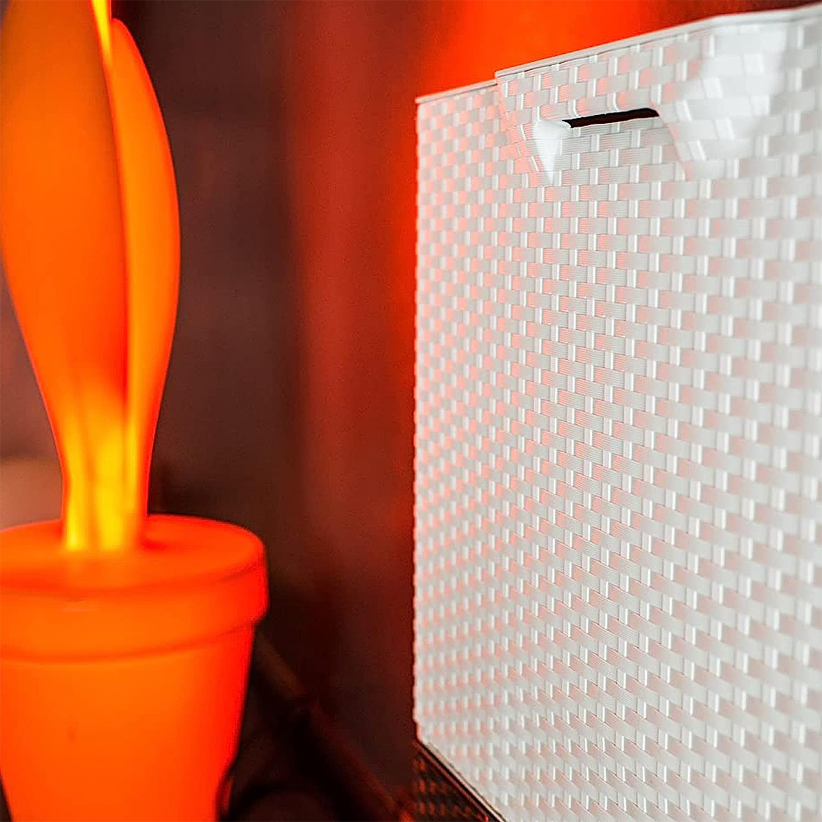 Scarpiera modulare in plastica rattan con anta a scomparsa cm 51x18 40h