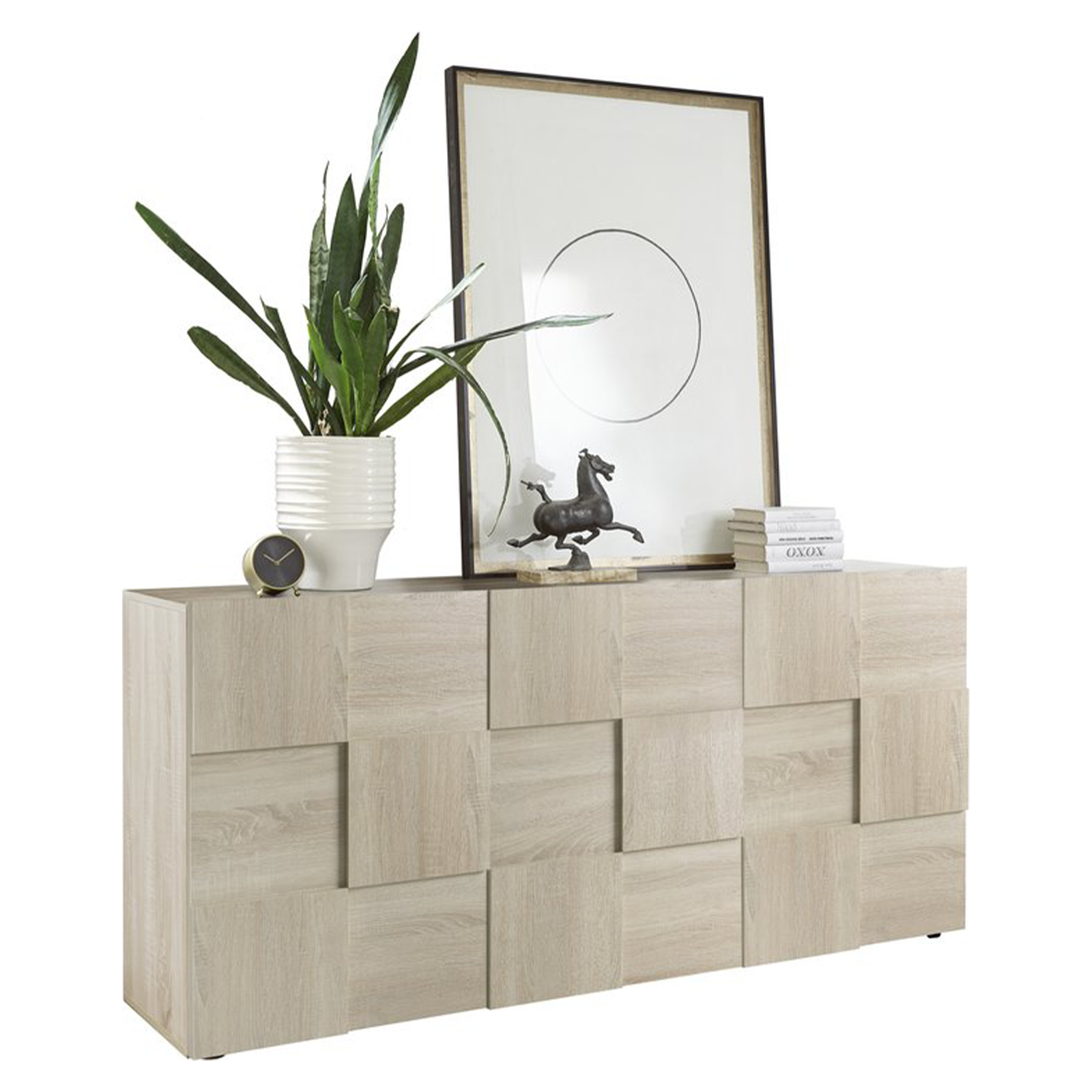 Madia da ingresso in legno "Dama" mobile soggiorno con 3 ante cm 181x43 84h