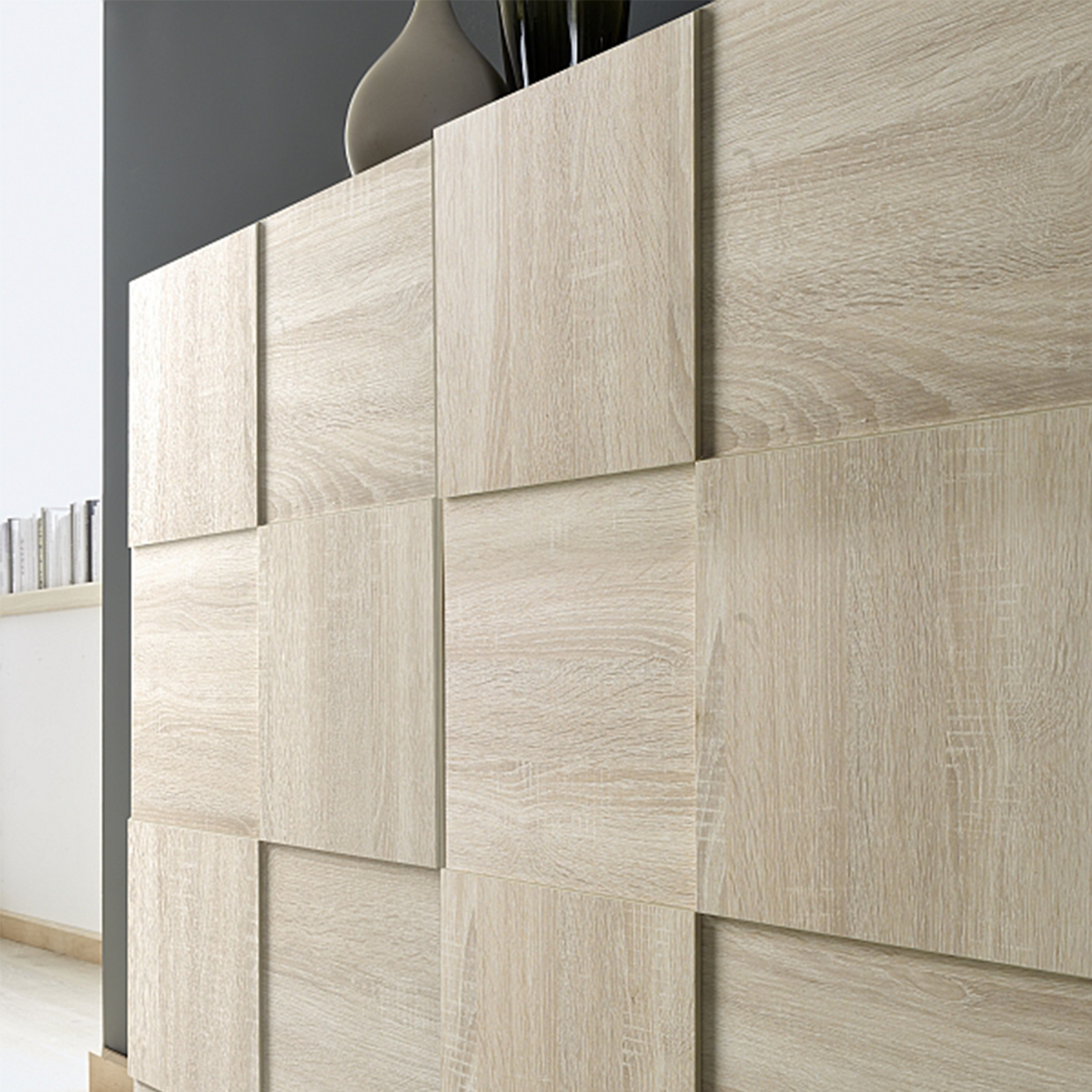 Madia da ingresso in legno "Dama" mobile soggiorno con 3 ante cm 181x43 84h