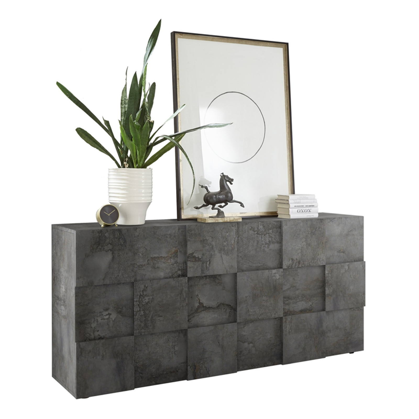 Madia da ingresso in legno "Dama" mobile soggiorno con 3 ante cm 181x43 84h