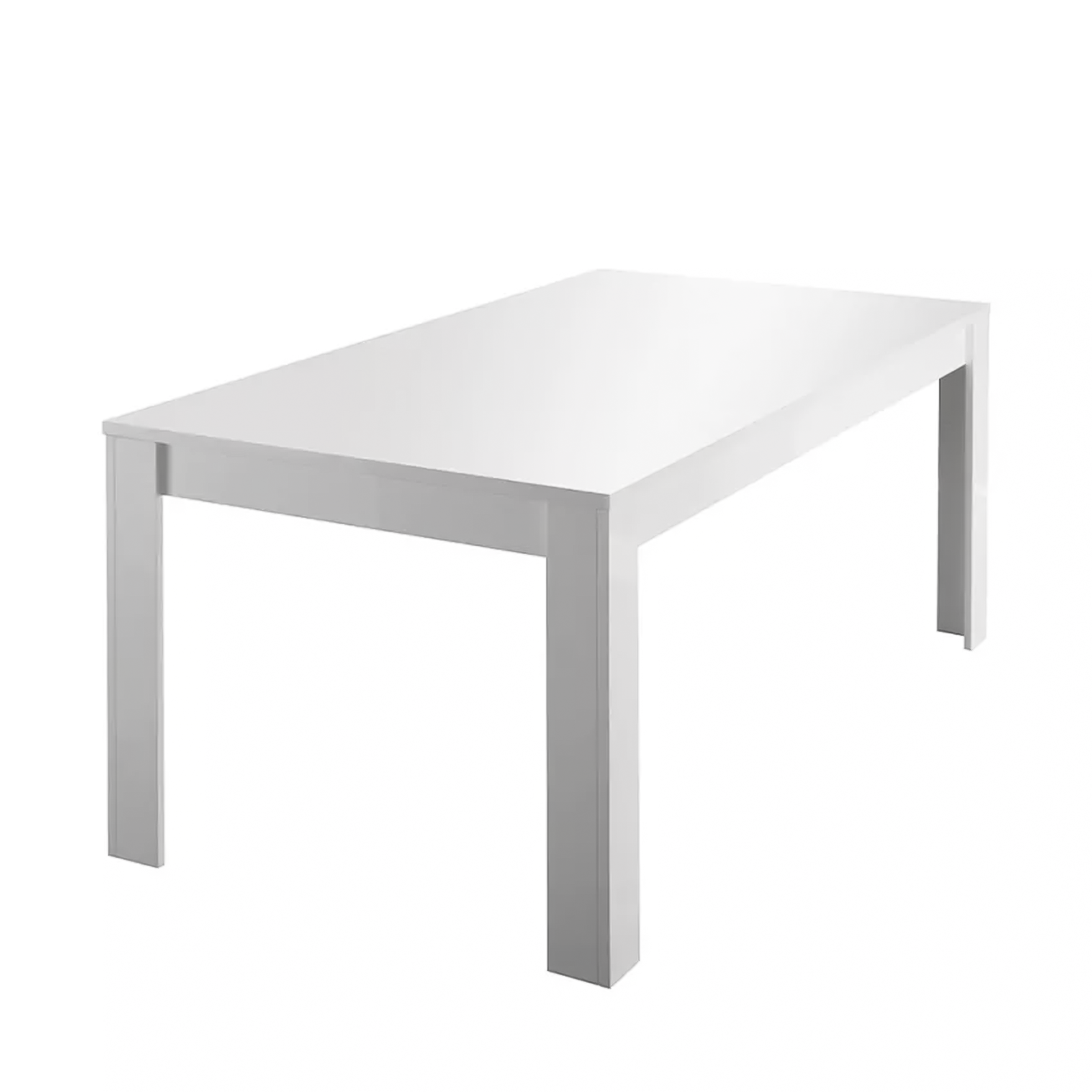Tavolo da pranzo allungabile "Sky" in legno bianco opaco cm 137/185x90 79h